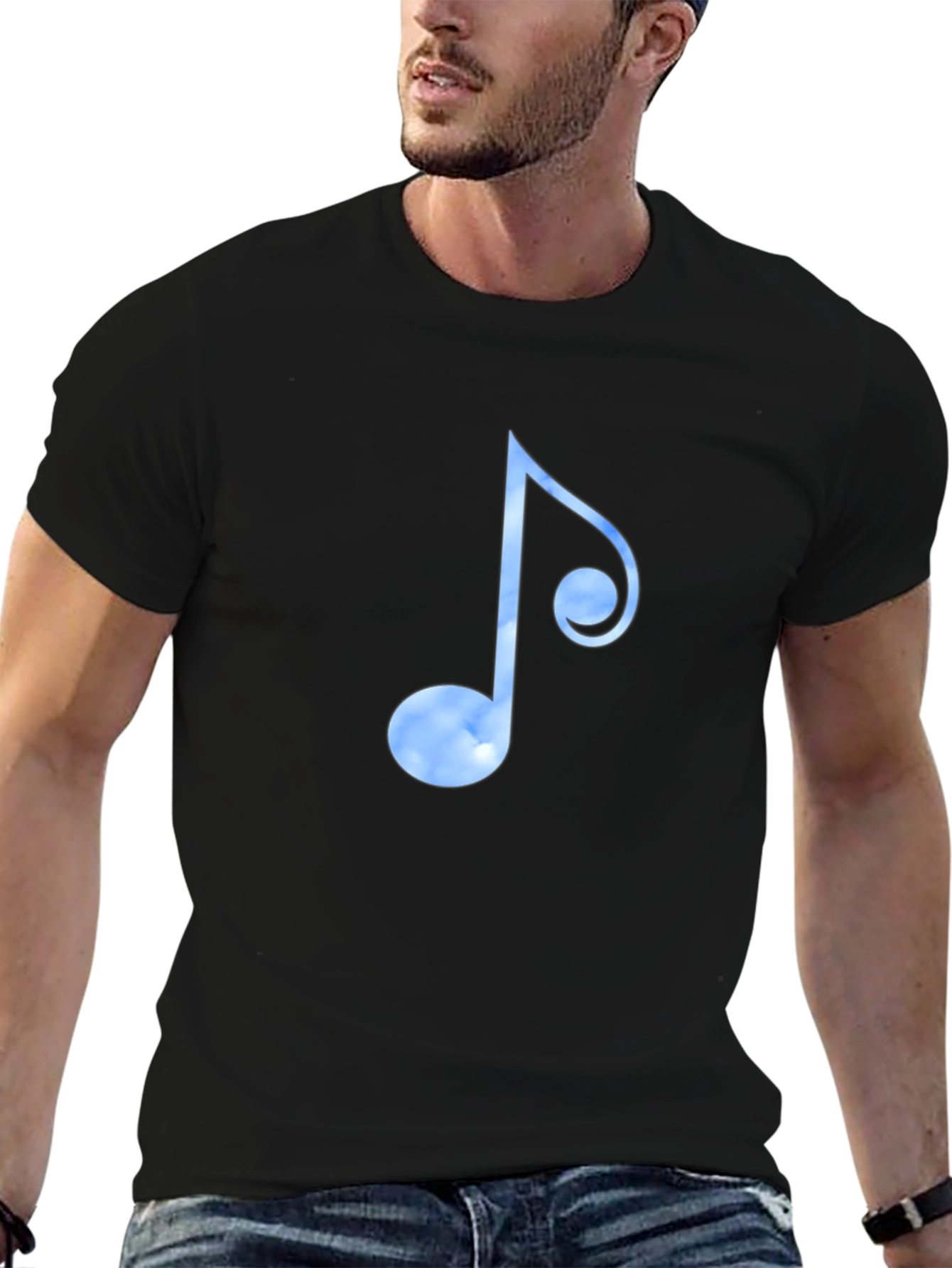 Sky Note Graphic Black T-Shirt