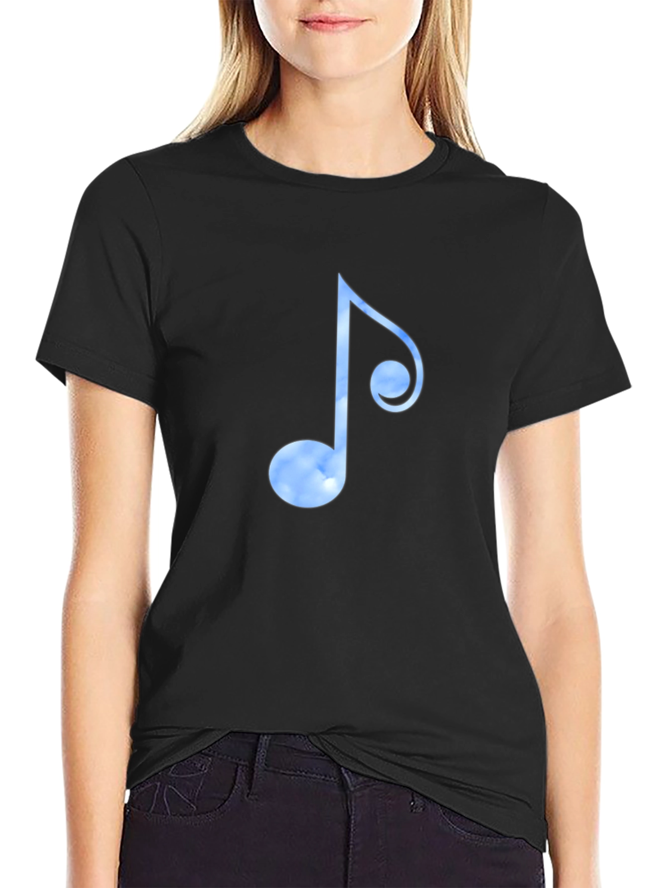 Sky Note Graphic Black T-Shirt