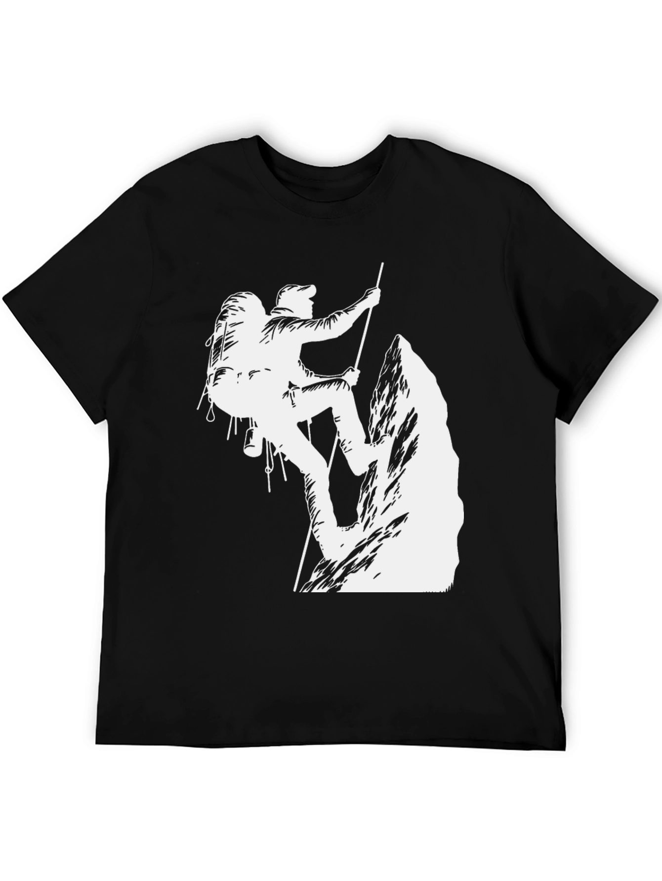 Climbing Graphic T-Shirt - Black Cotton Tee