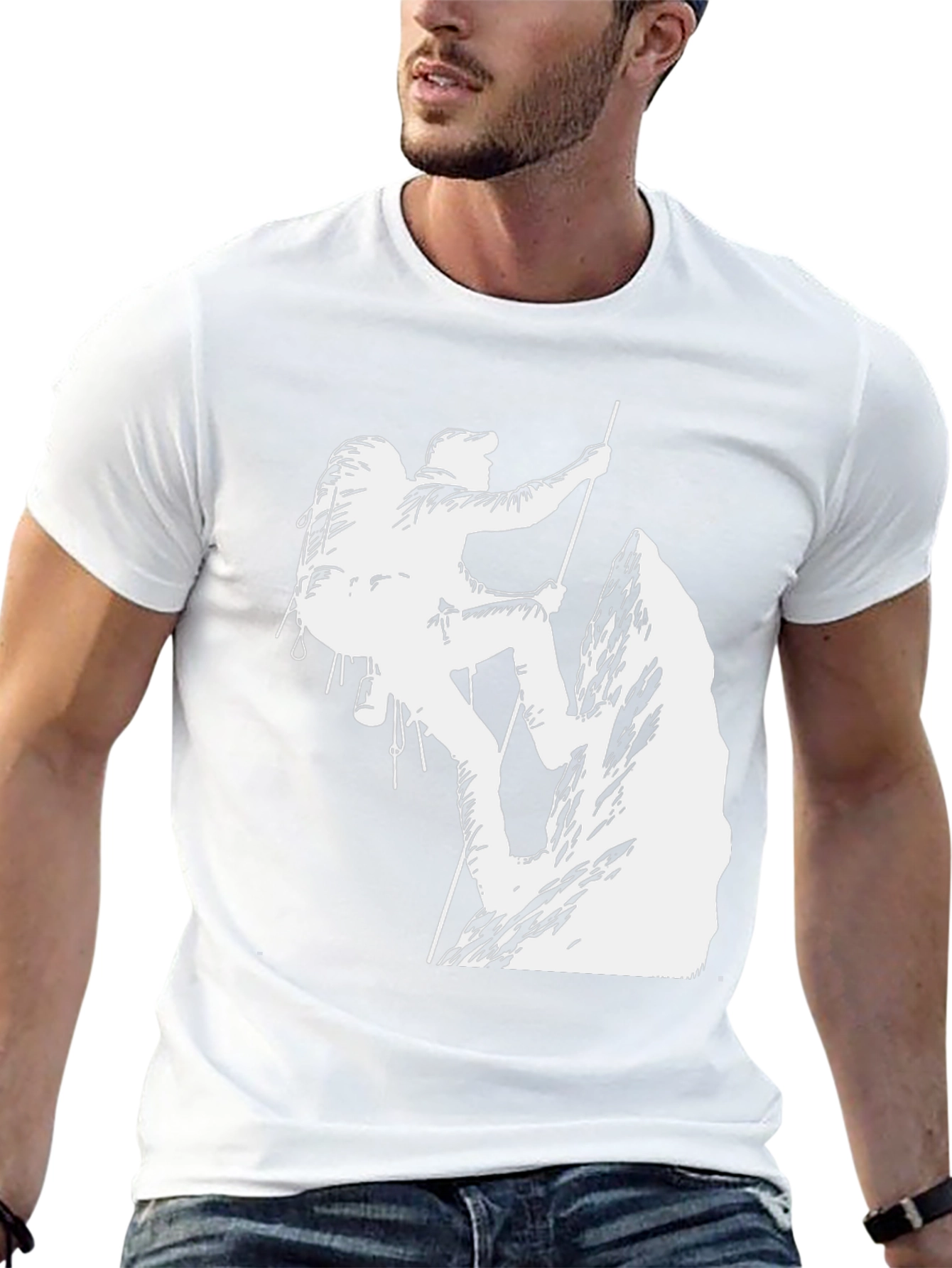 Climbing Graphic T-Shirt - Black Cotton Tee
