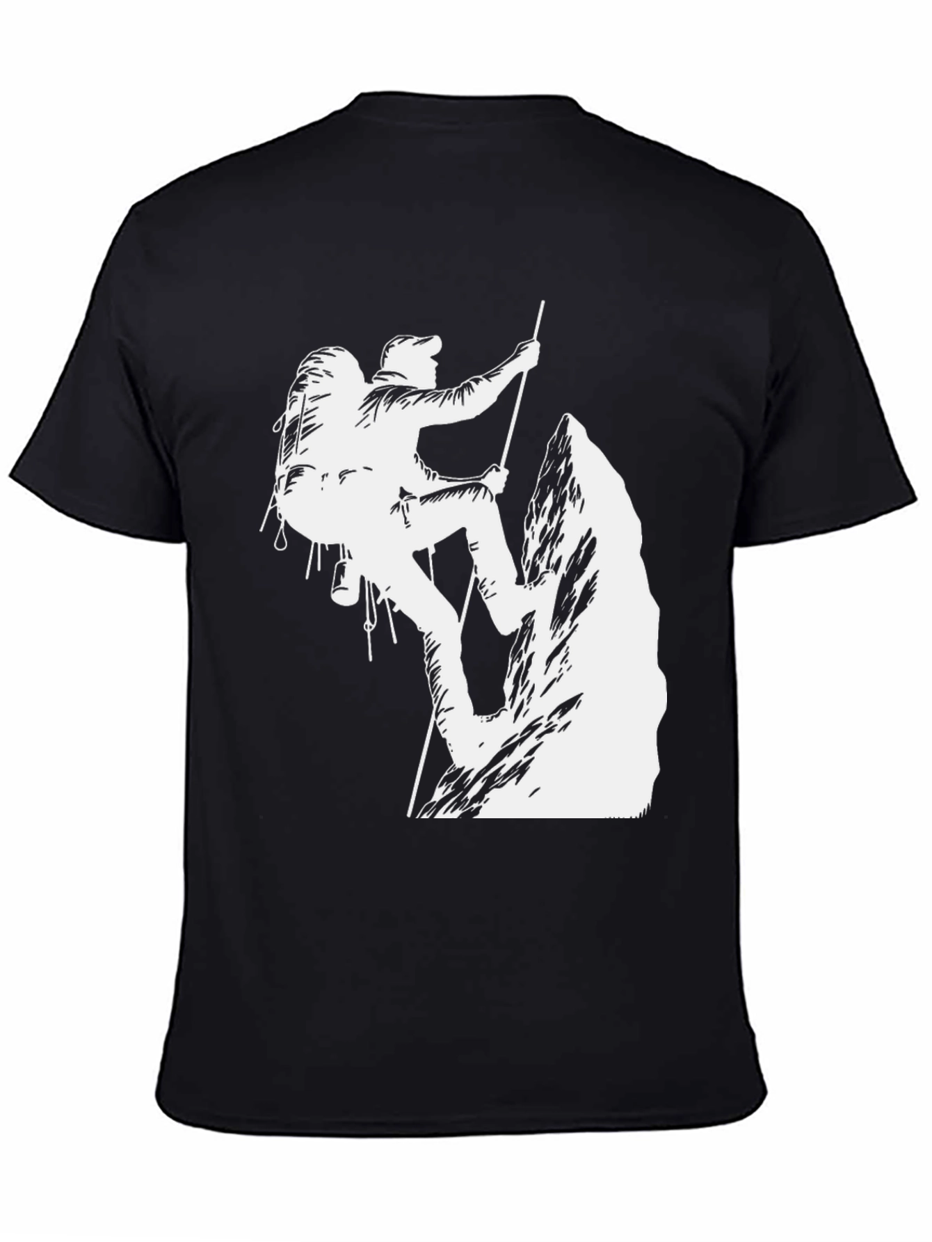 Climbing Graphic T-Shirt - Black Cotton Tee