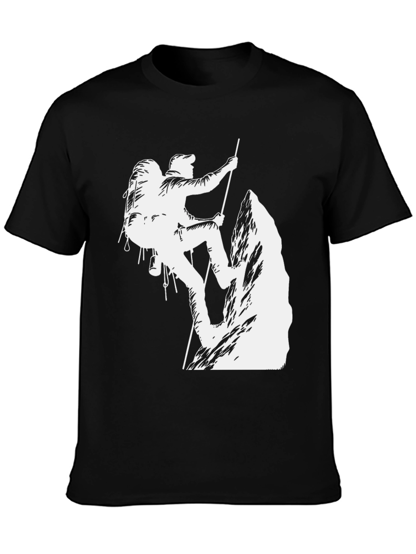 Climbing Graphic T-Shirt - Black Cotton Tee
