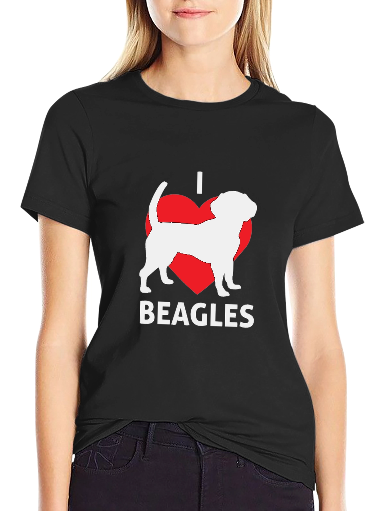 I Love Beagles T-Shirt - Black