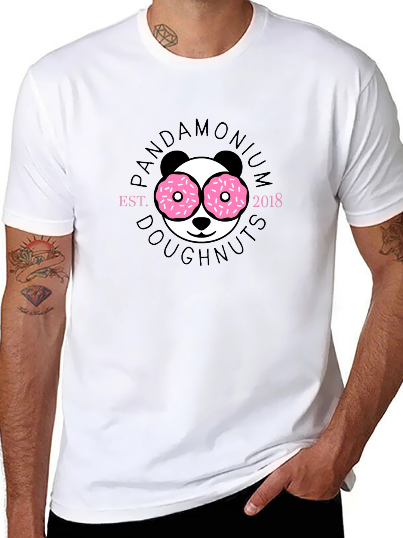Pandamonium Doughnuts Black T-Shirt