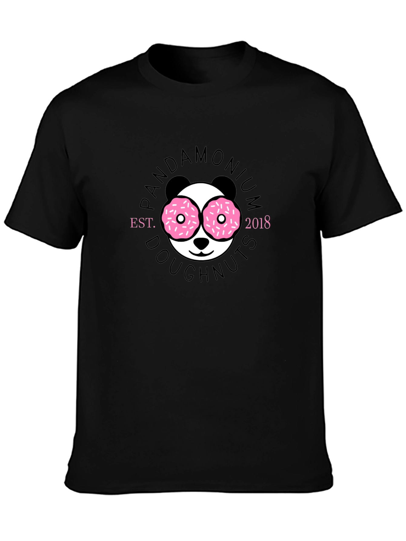 Pandamonium Doughnuts Black T-Shirt
