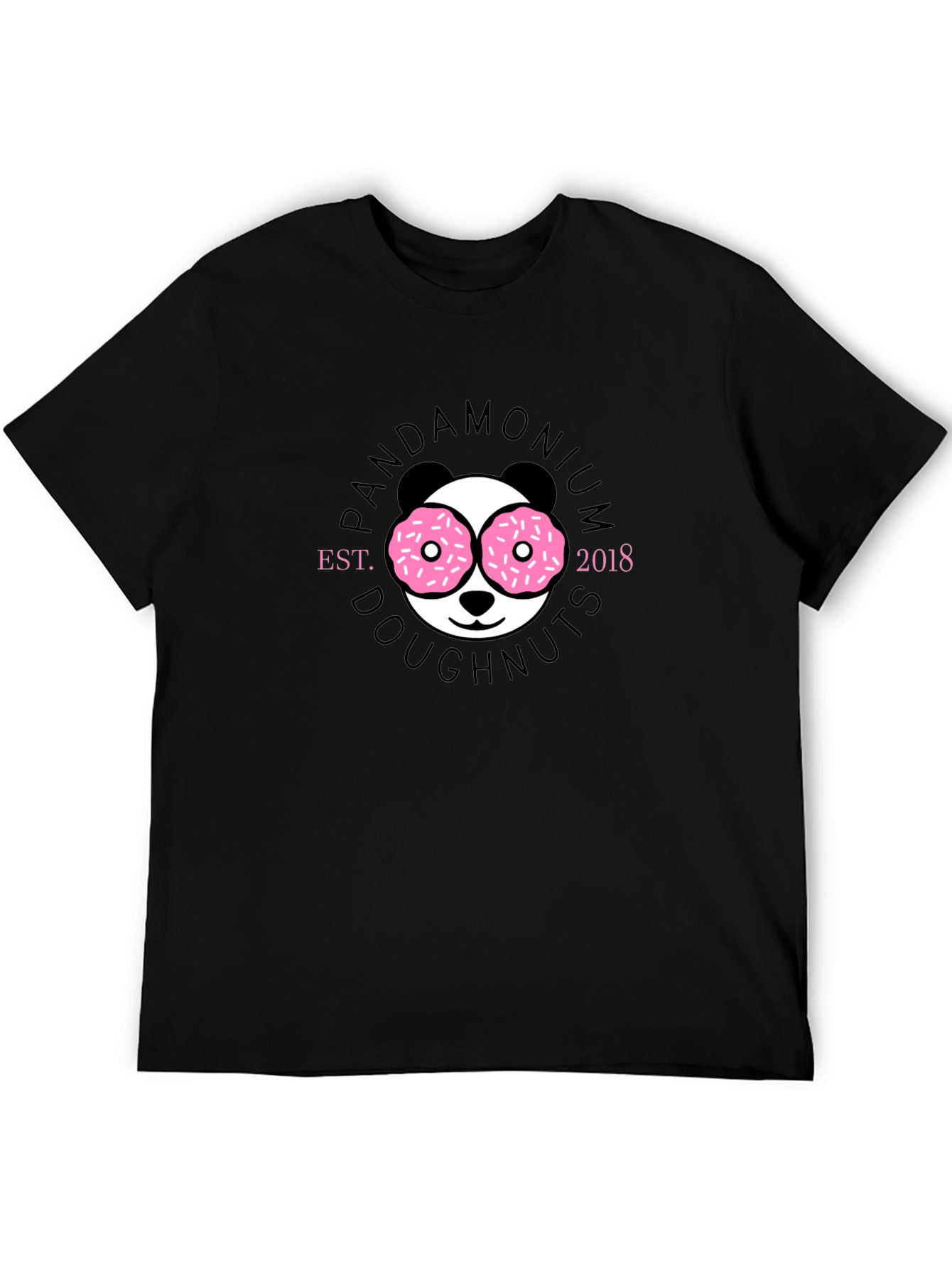 Pandamonium Doughnuts Black T-Shirt