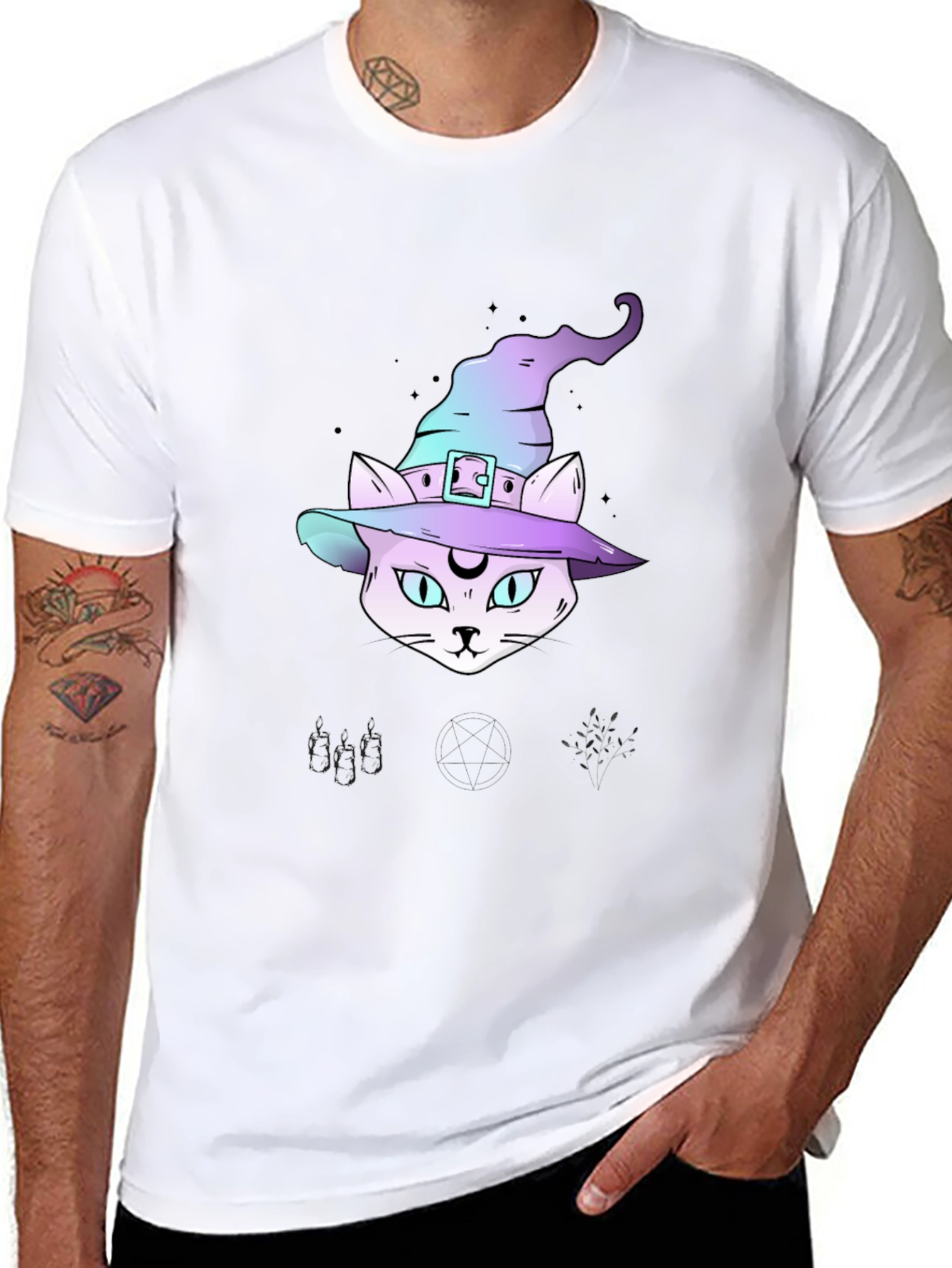 Witchy Cat T-Shirt - Halloween Style