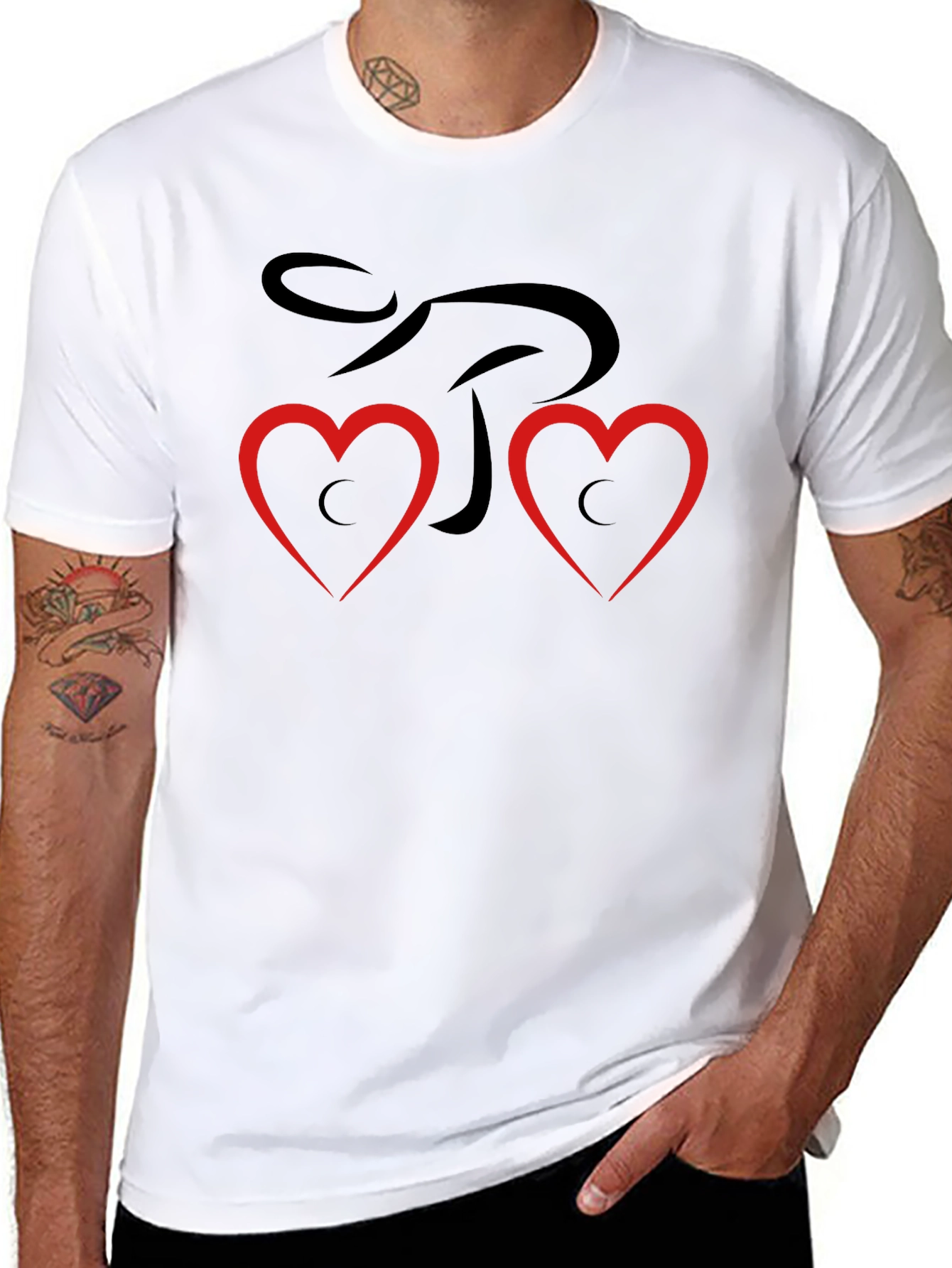 Heart Love Graphic T-Shirt - Black