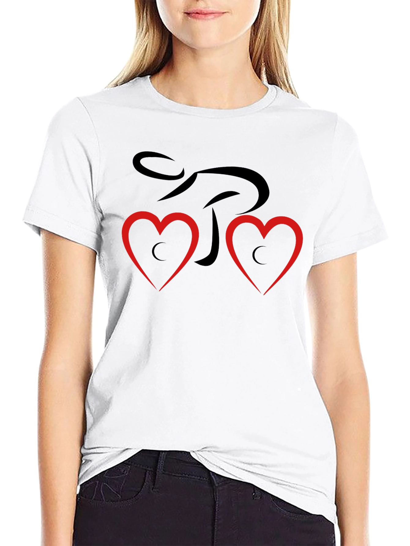 Heart Love Graphic T-Shirt - Black