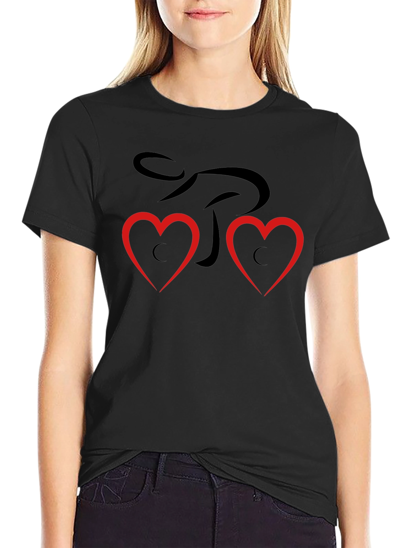 Heart Love Graphic T-Shirt - Black