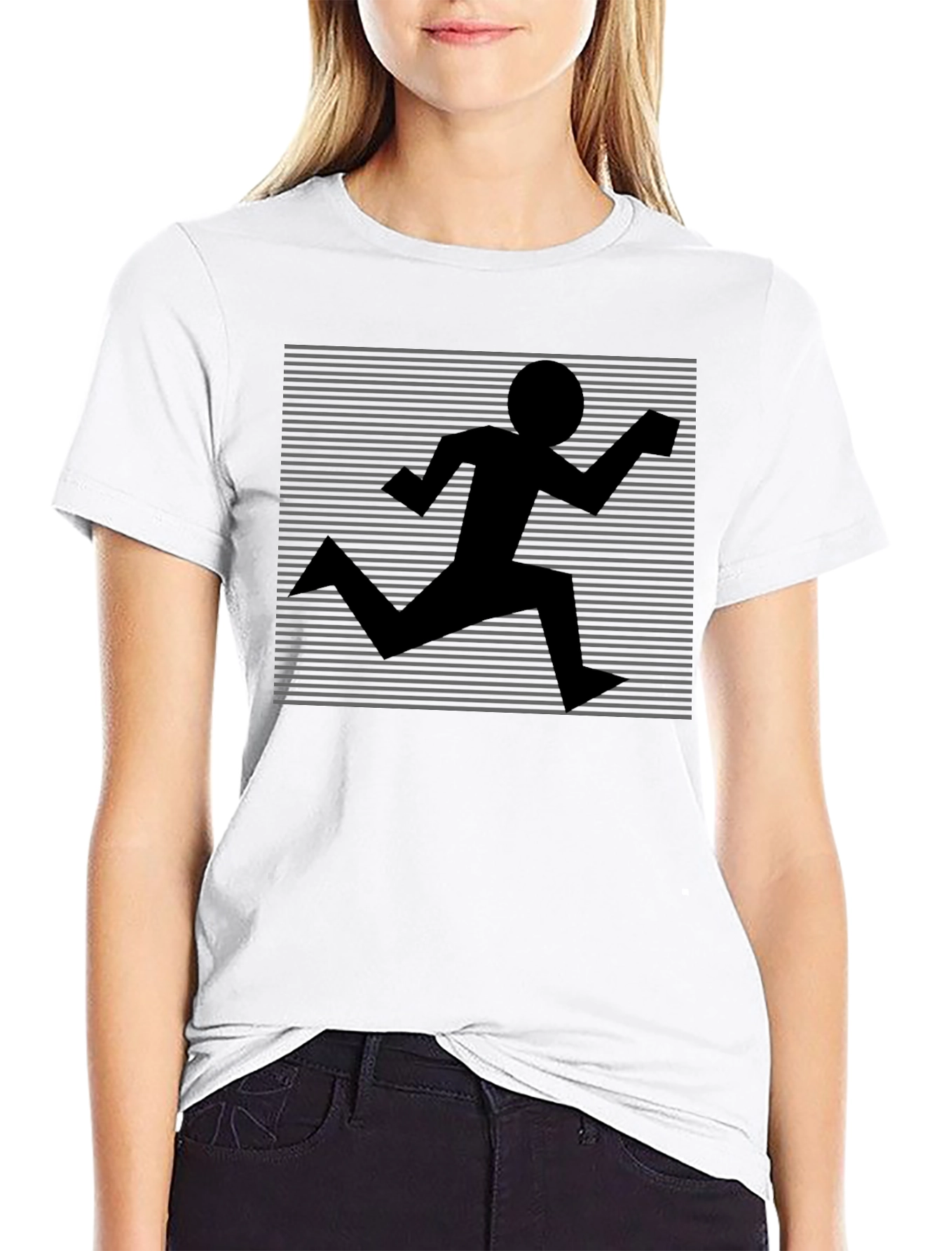 Retro Runner Graphic Tee - Black Crew Neck