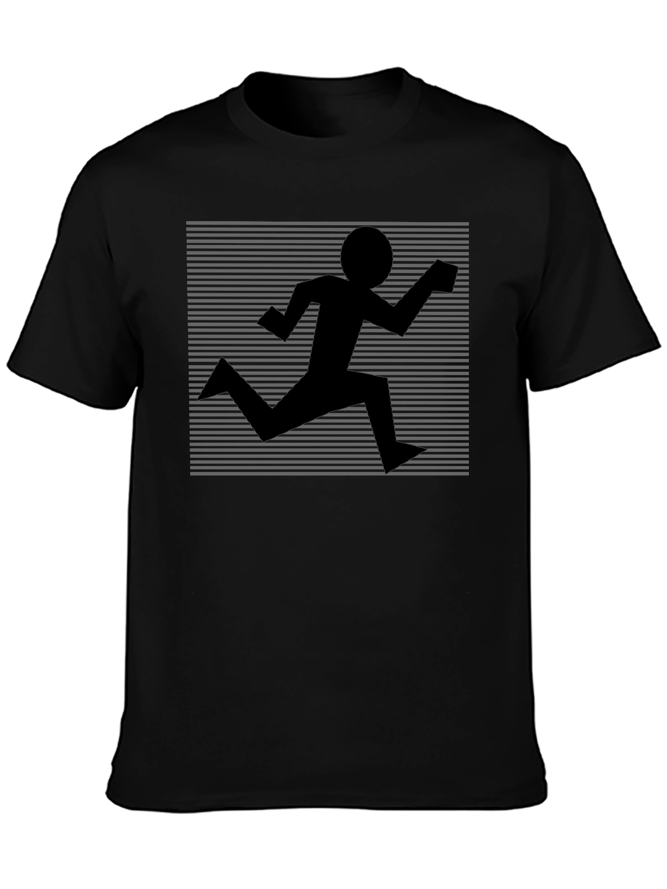 Retro Runner Graphic Tee - Black Crew Neck