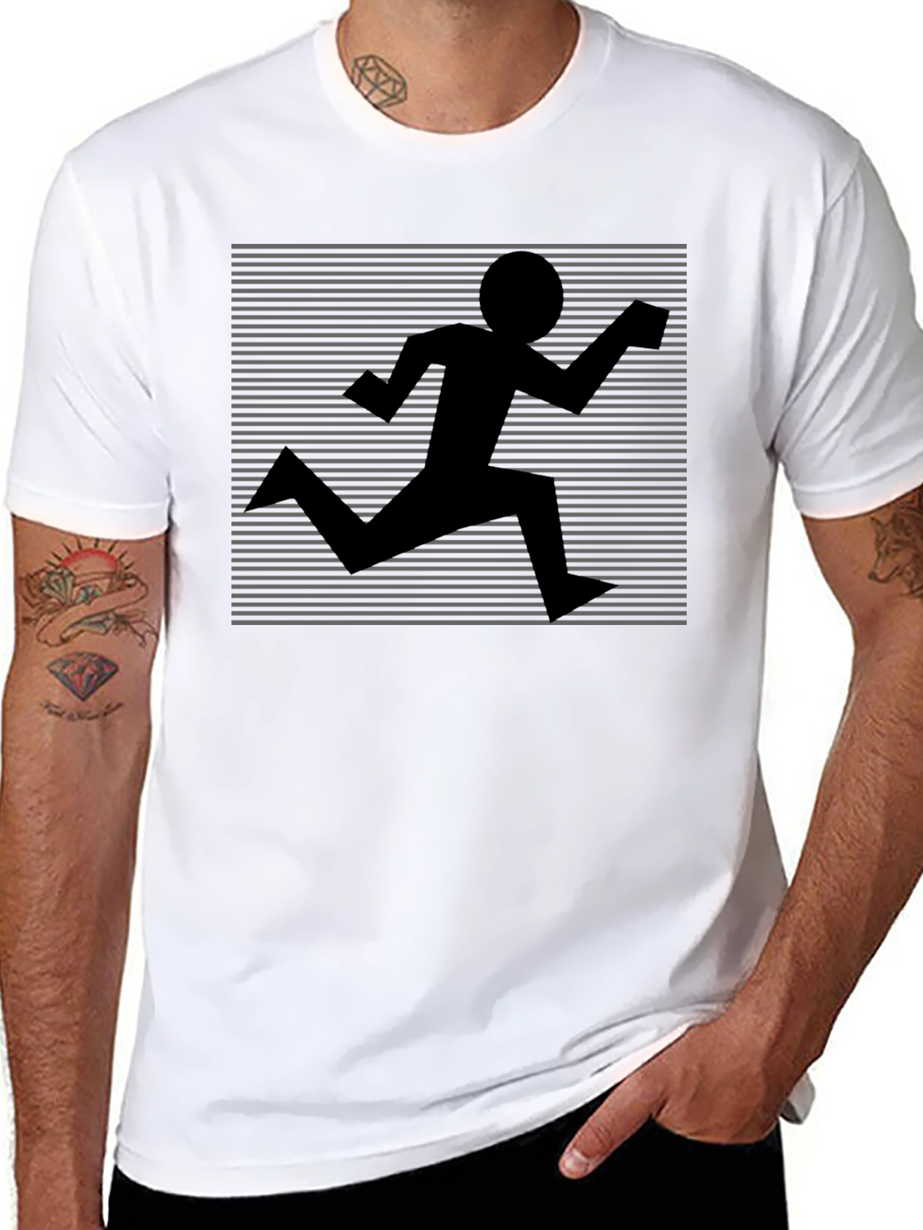 Retro Runner Graphic Tee - Black Crew Neck