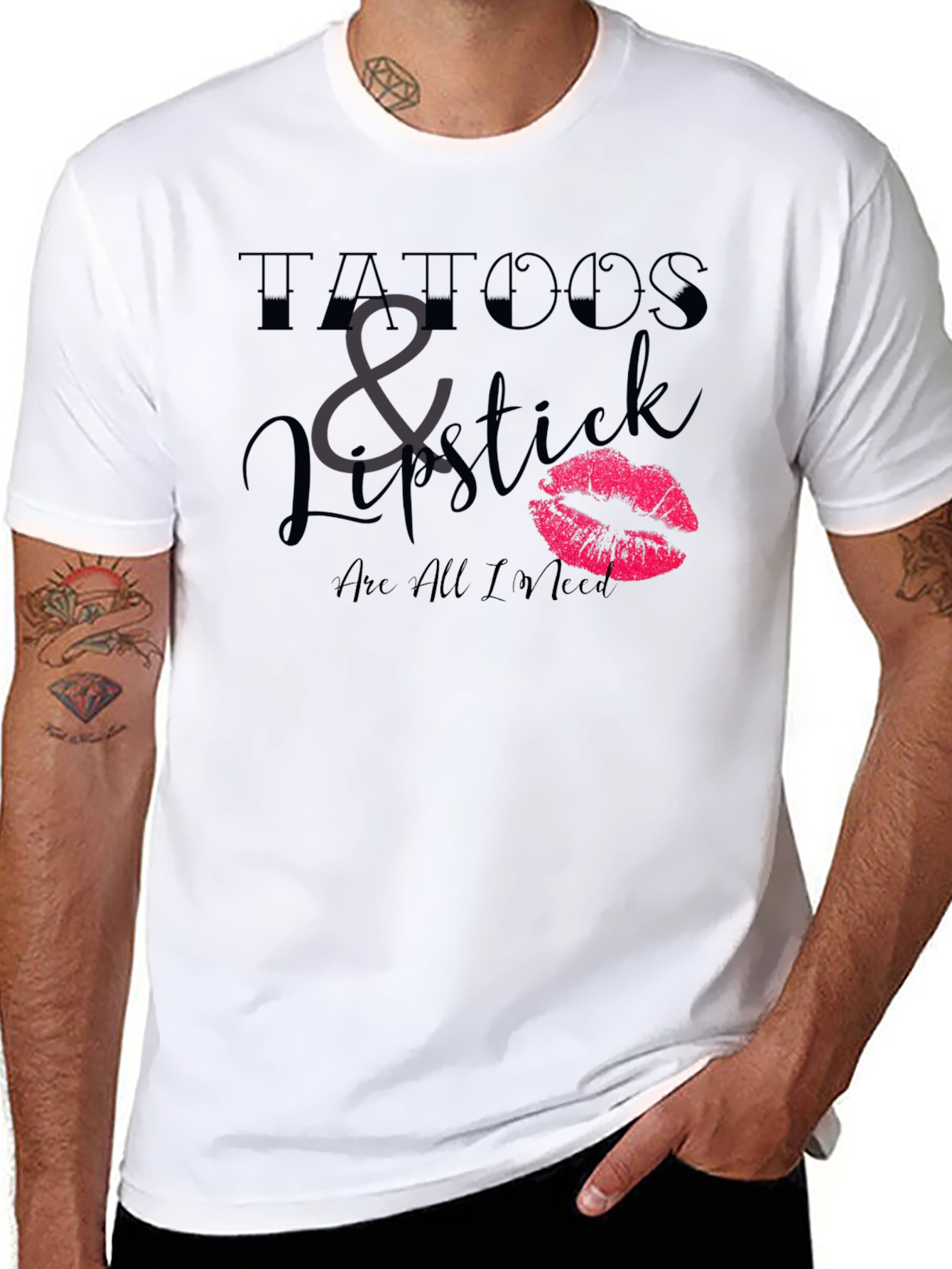 Tattoos & Lipstick Graphic T-Shirt
