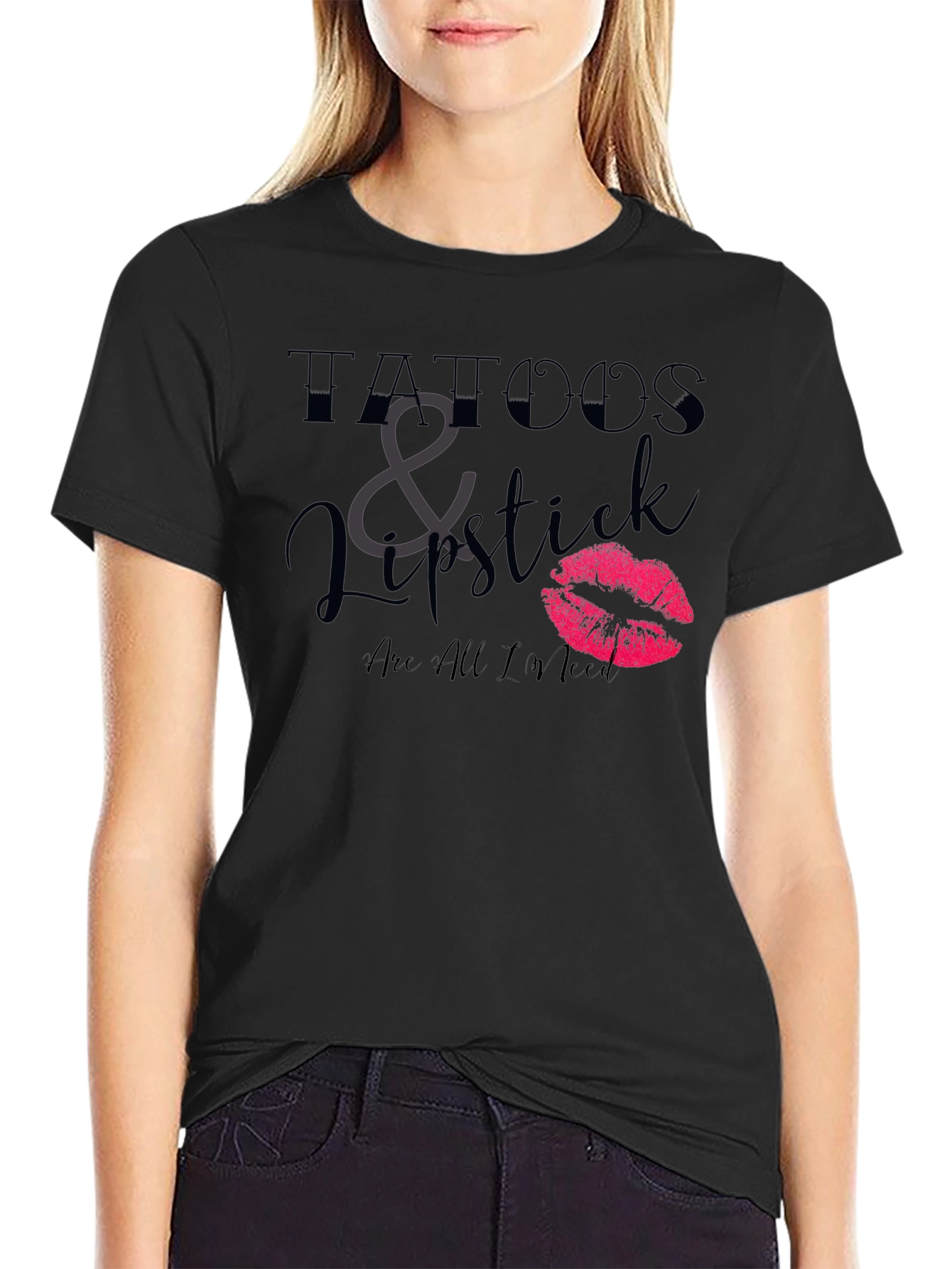Tattoos & Lipstick Graphic T-Shirt