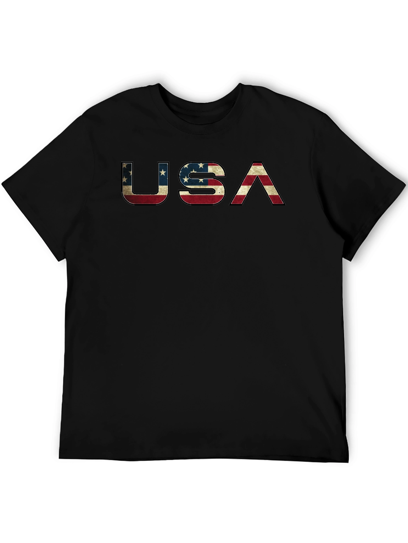 USA Flag Graphic Print Mens T-Shirt - Patriotic Design