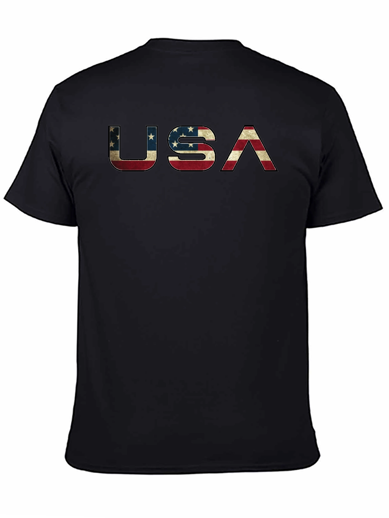 USA Flag Graphic Print Mens T-Shirt - Patriotic Design