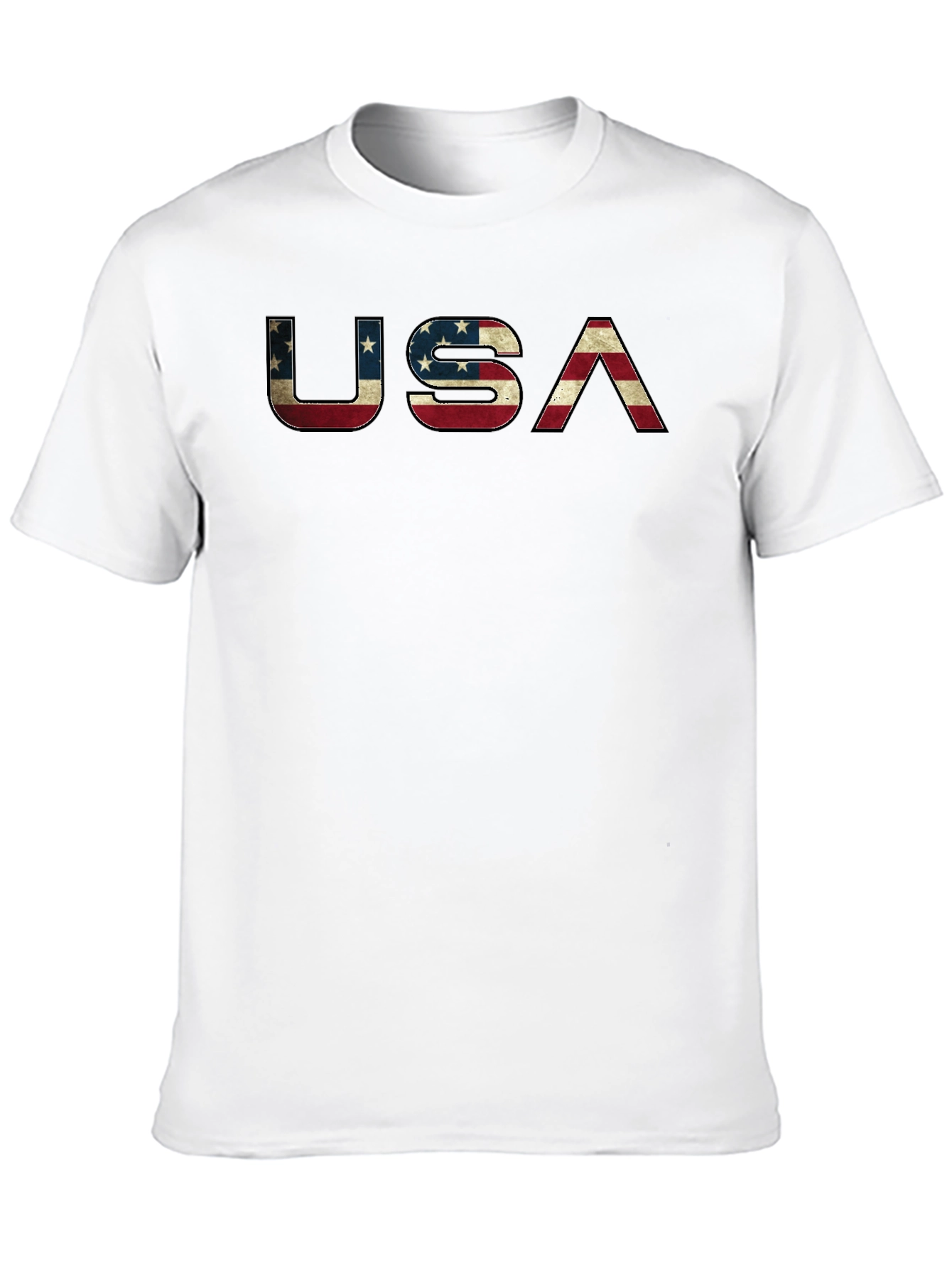 USA Flag Graphic Print Mens T-Shirt - Patriotic Design