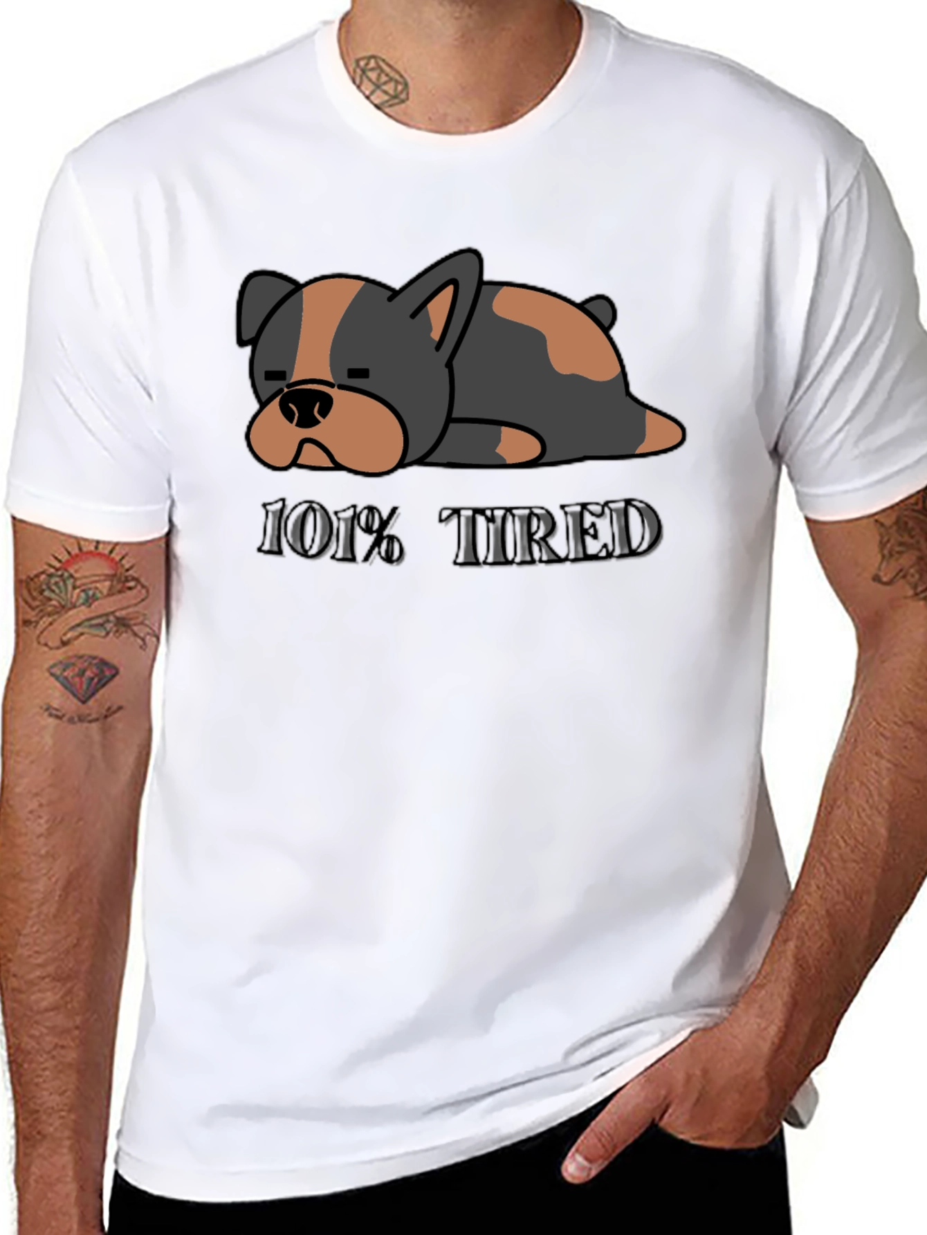 101% Tired Bulldog Graphic Tee - Unisex