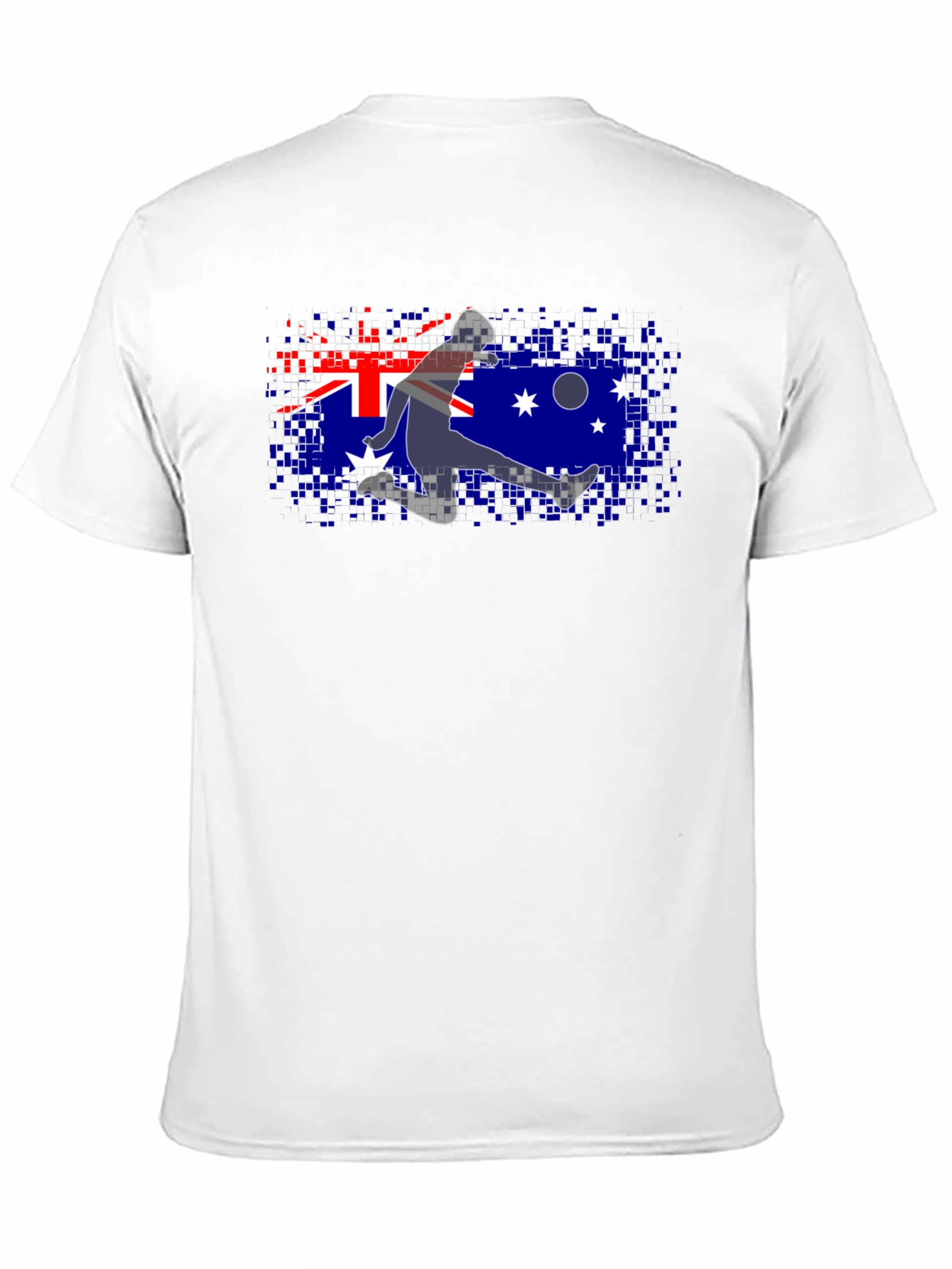 Australia Flag Soccer Player Black T-Shirt