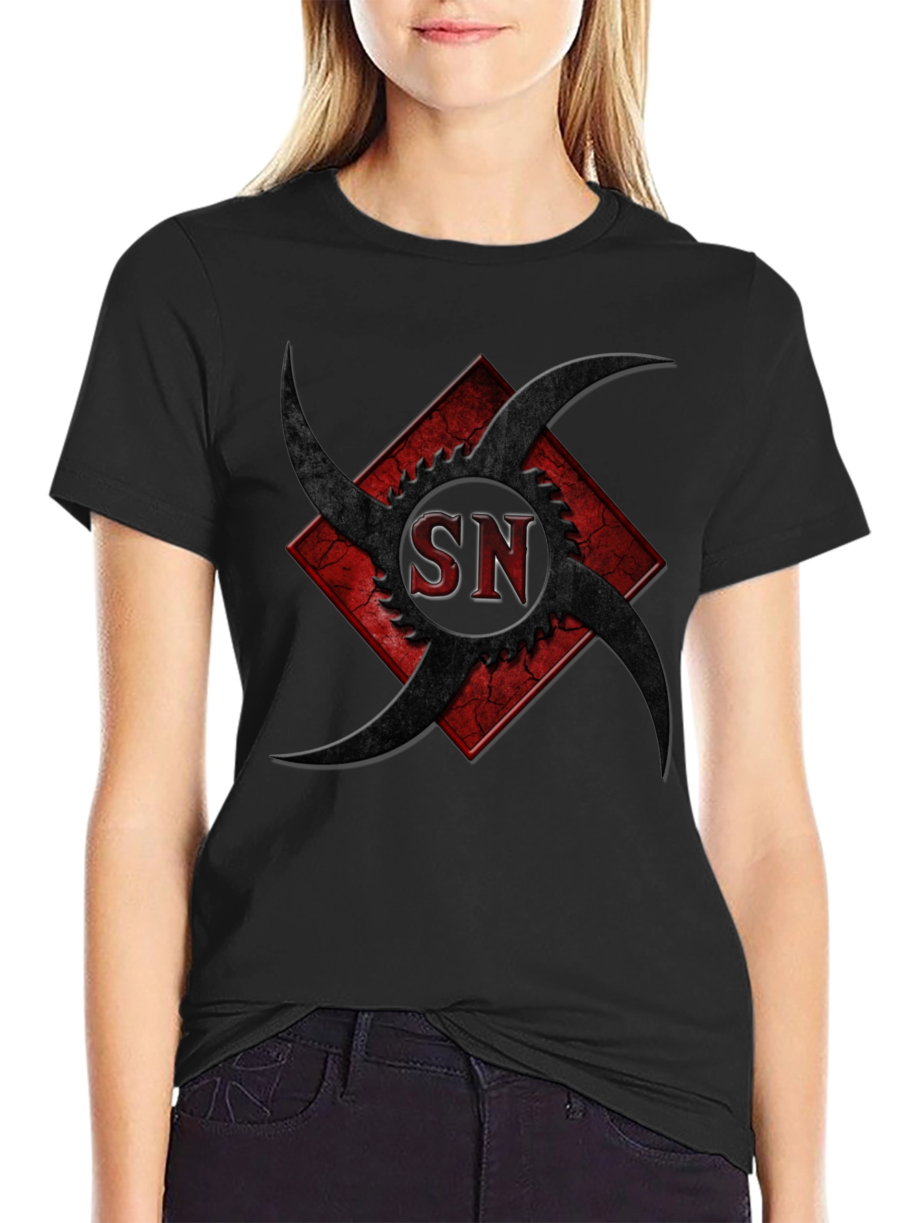 Edgy Graphic Tee - SN Design Black T-Shirt