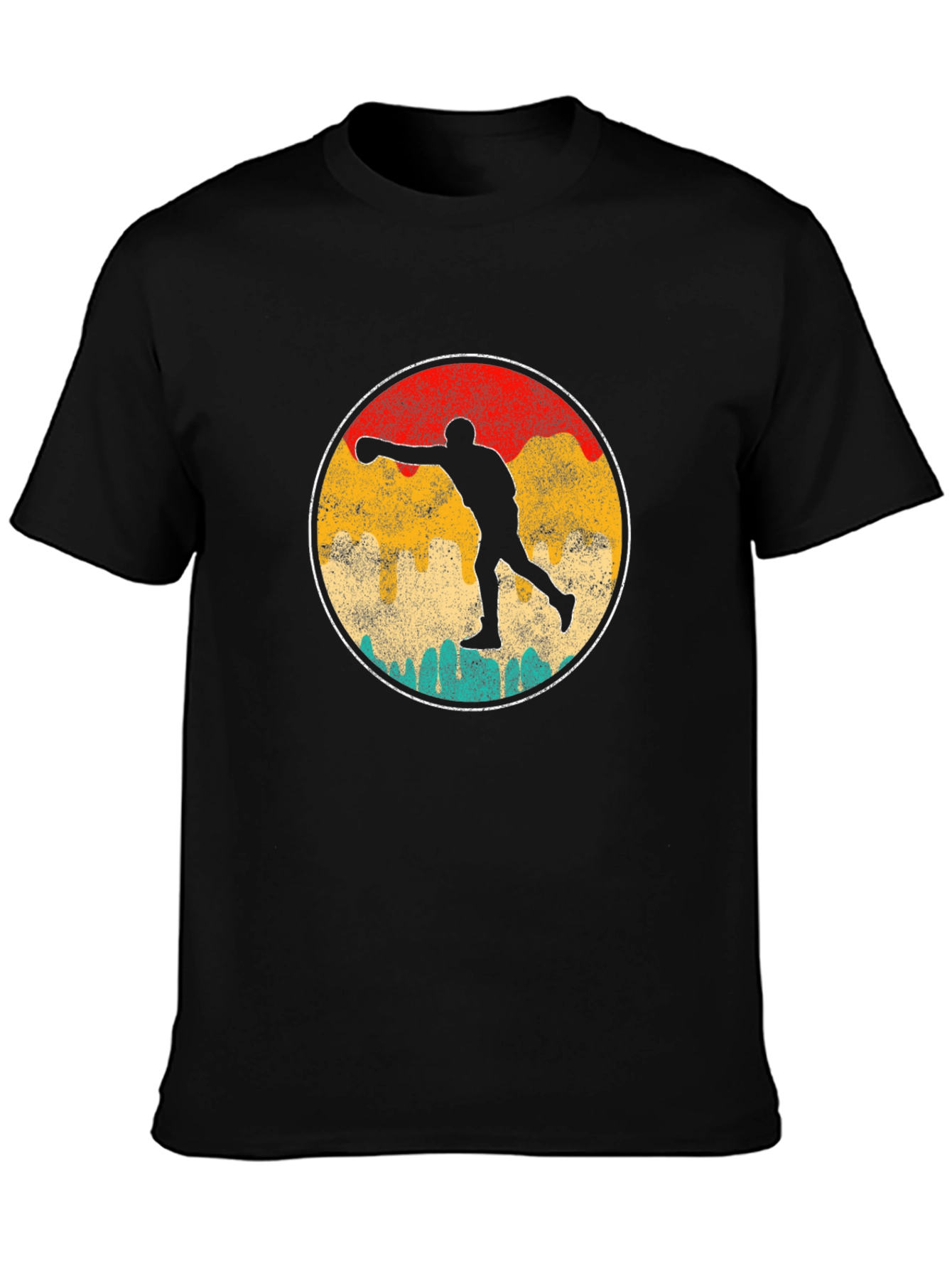 Retro Boxer Silhouette Graphic Tee - Black