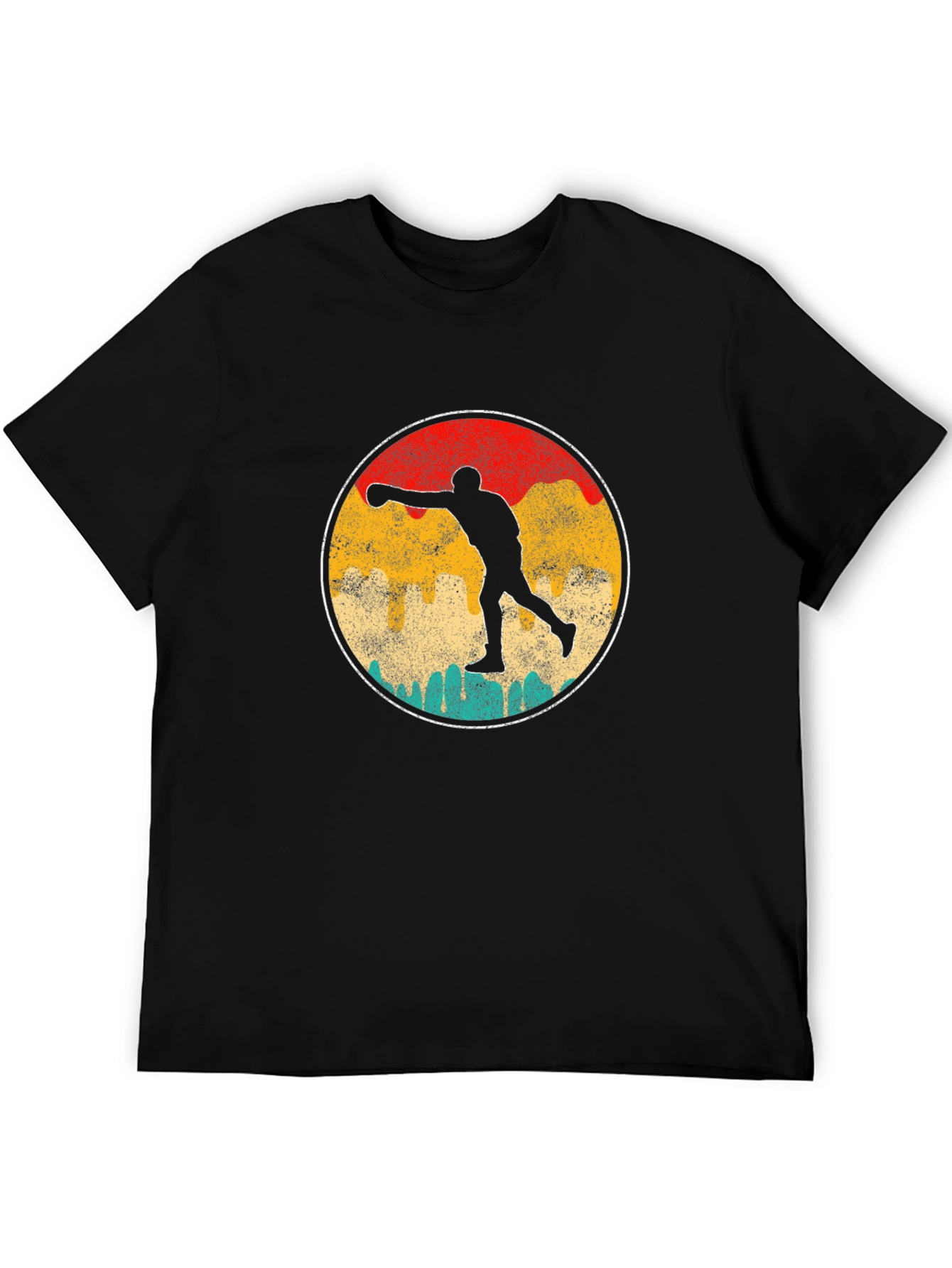 Retro Boxer Silhouette Graphic Tee - Black