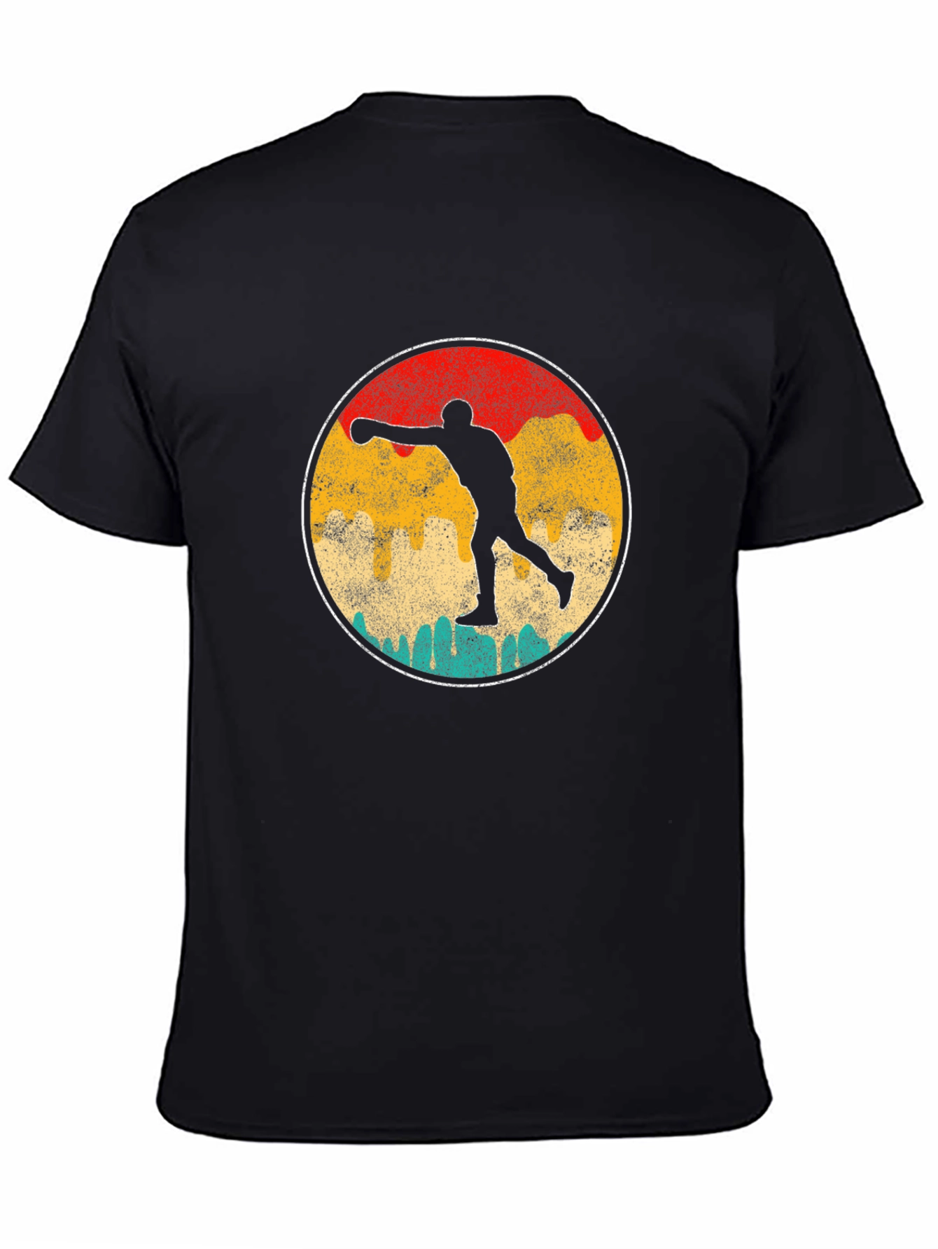Retro Boxer Silhouette Graphic Tee - Black