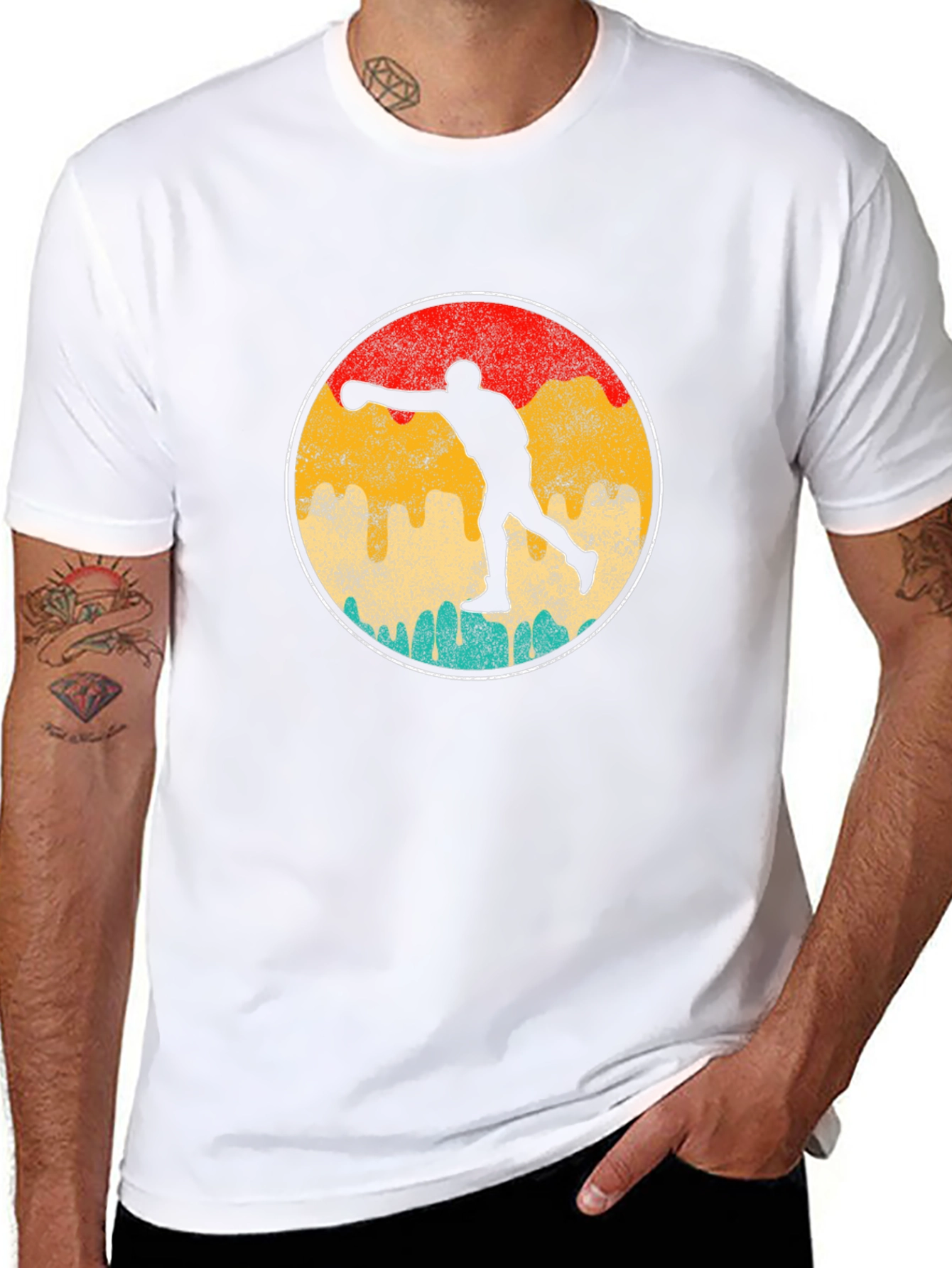Retro Boxer Silhouette Graphic Tee - Black