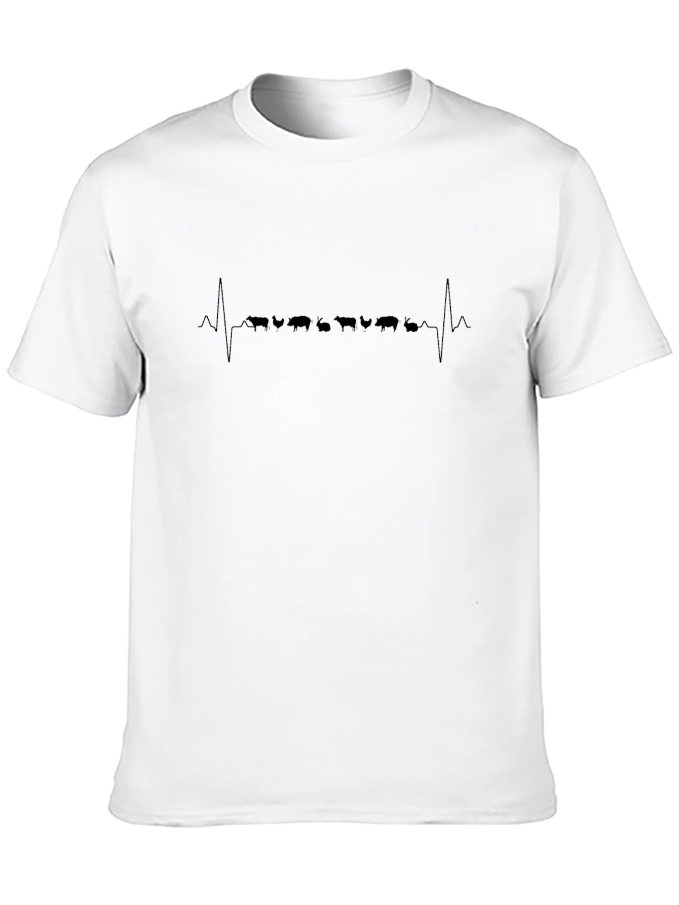 Farm Animal Heartbeat Black T-Shirt