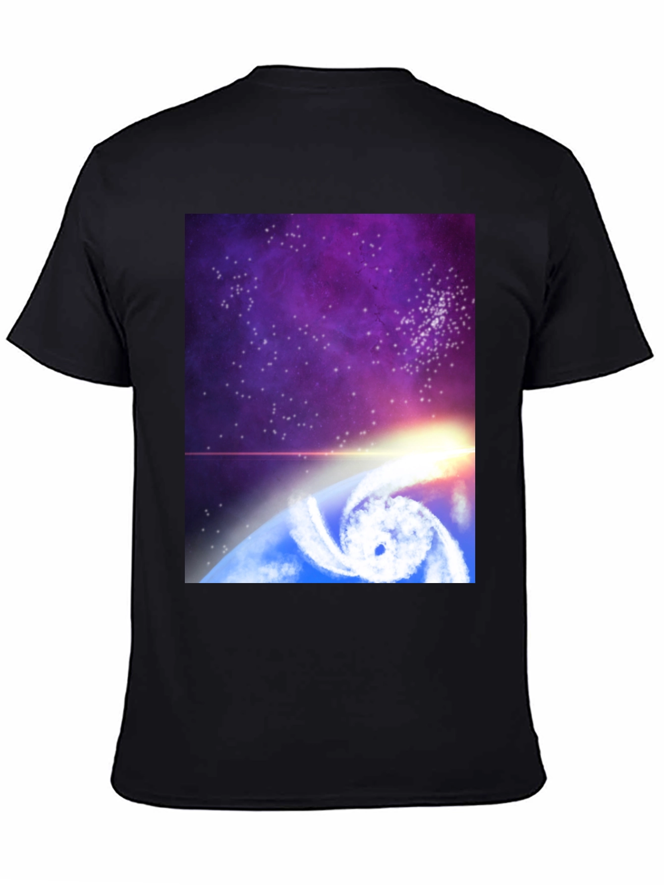 Cosmic Hurricane Graphic Tee - Black Cotton Blend
