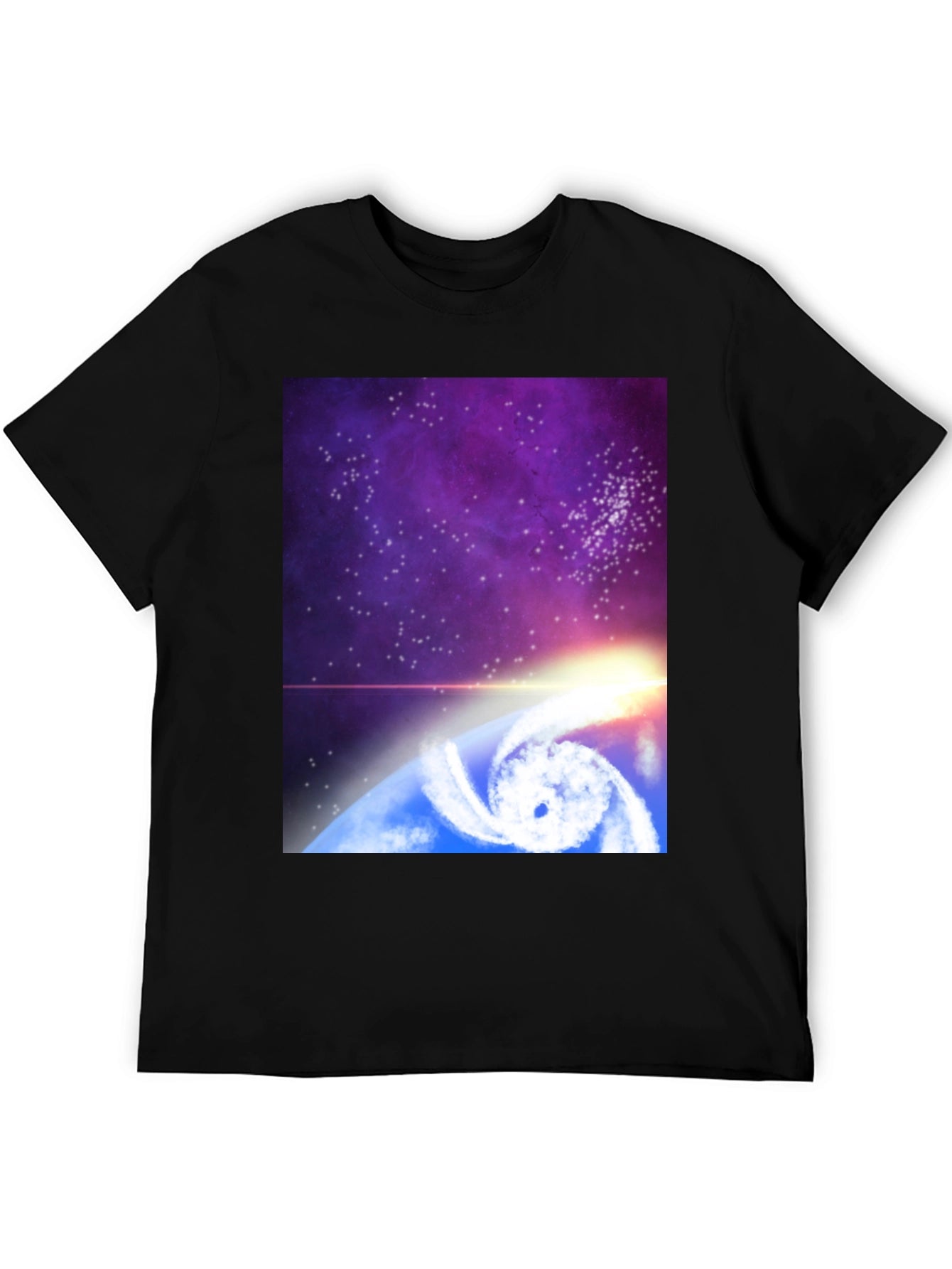 Cosmic Hurricane Graphic Tee - Black Cotton Blend