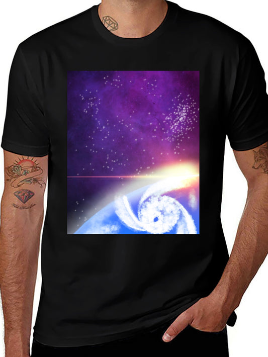 Cosmic Hurricane Graphic Tee - Black Cotton Blend