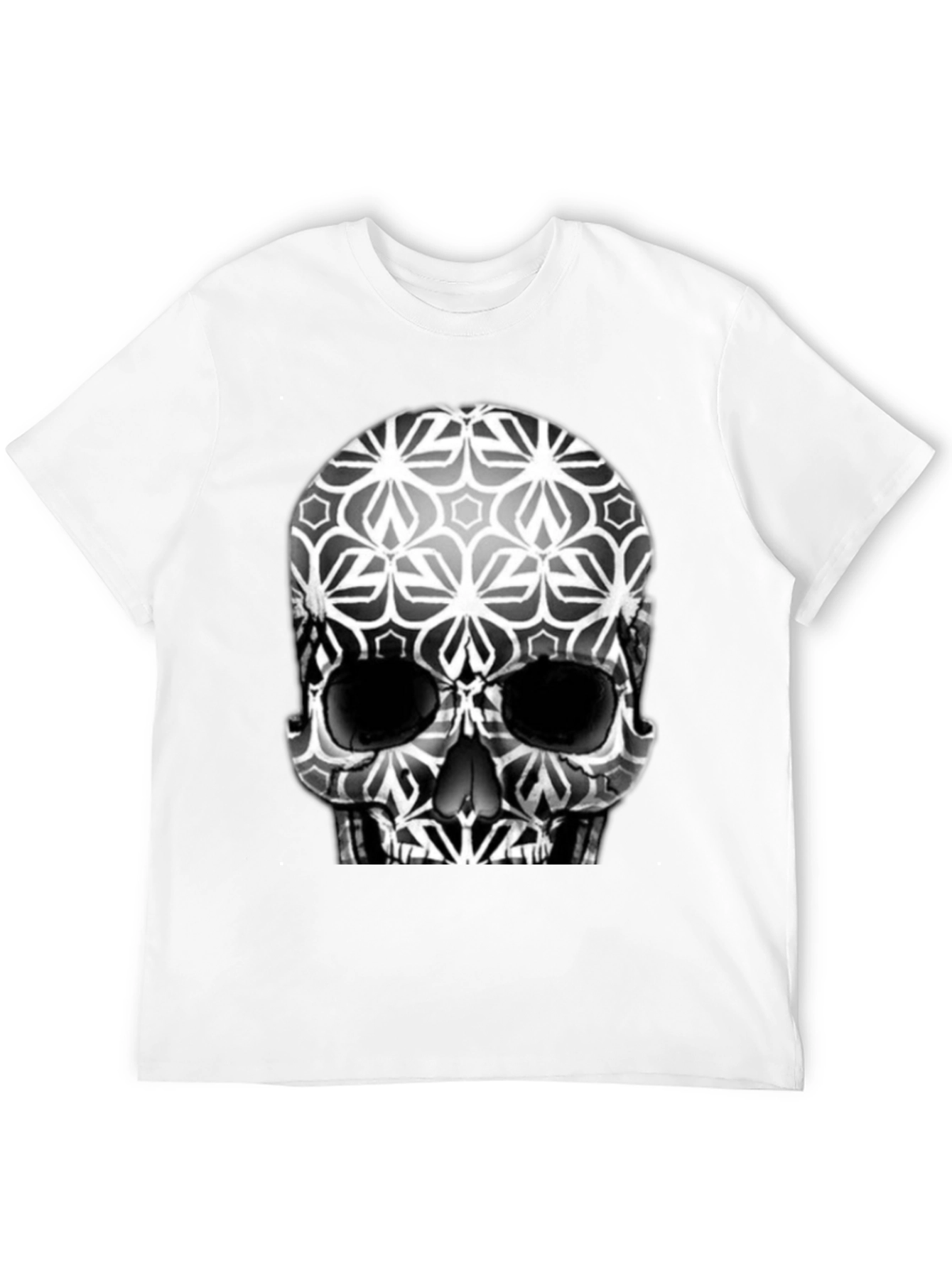 Geometric Skull Graphic Tee - Mens Black T-Shirt
