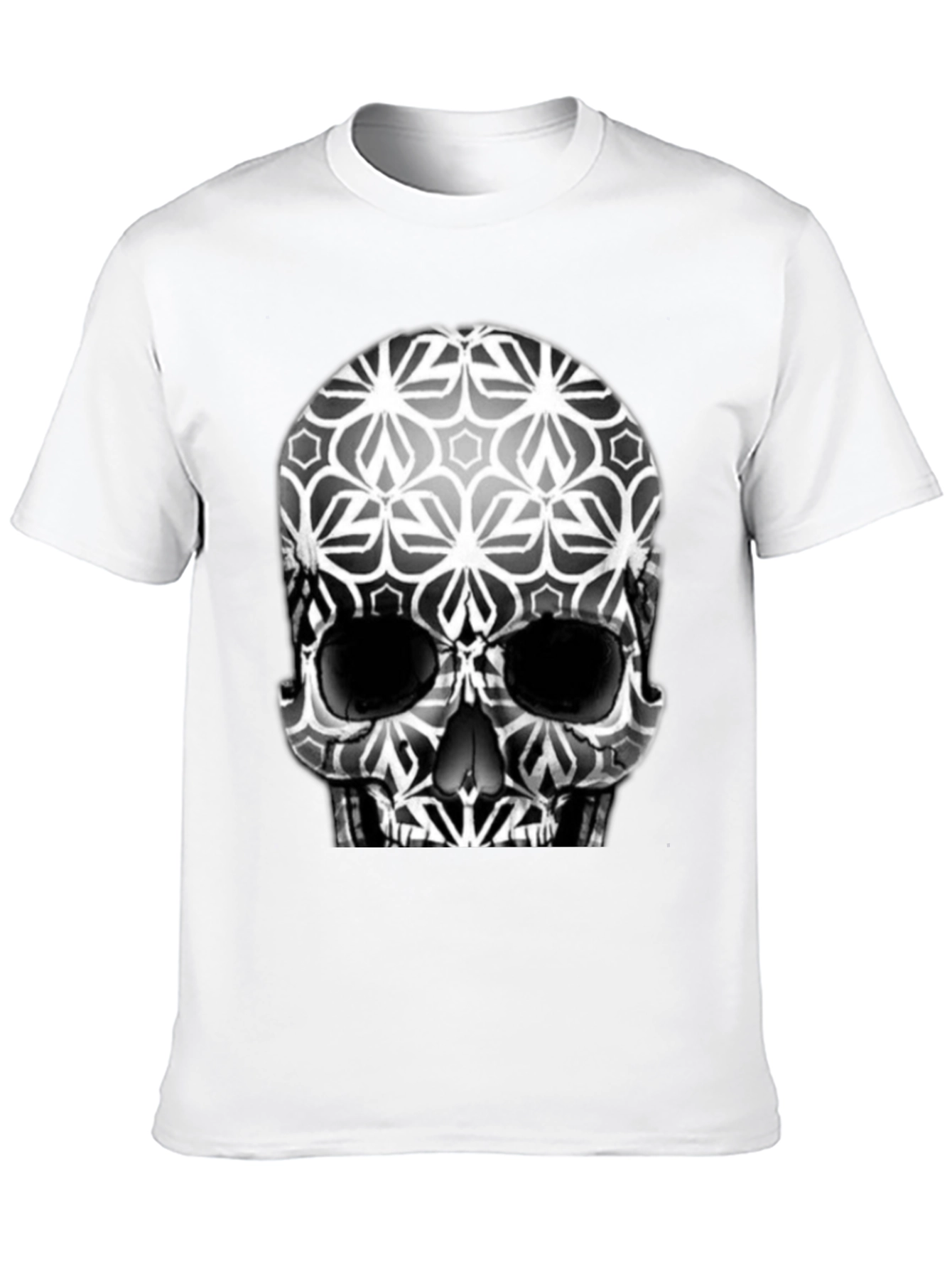 Geometric Skull Graphic Tee - Mens Black T-Shirt