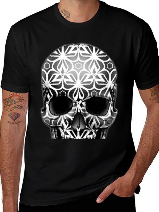 Geometric Skull Graphic Tee - Mens Black T-Shirt