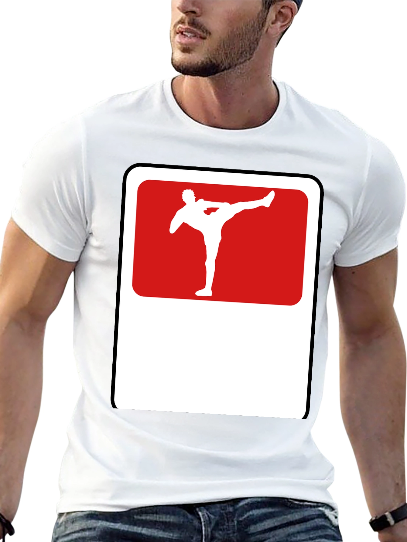 Martial Arts Kick Graphic Tee - Black