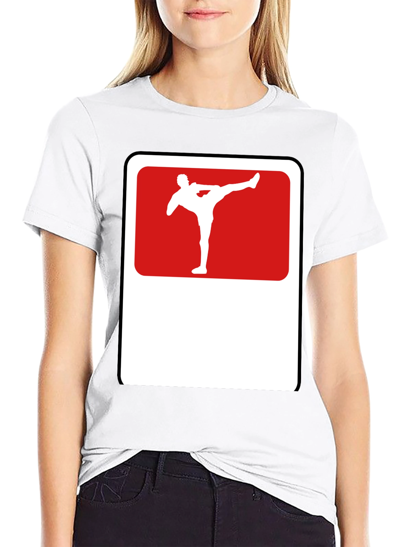 Martial Arts Kick Graphic Tee - Black