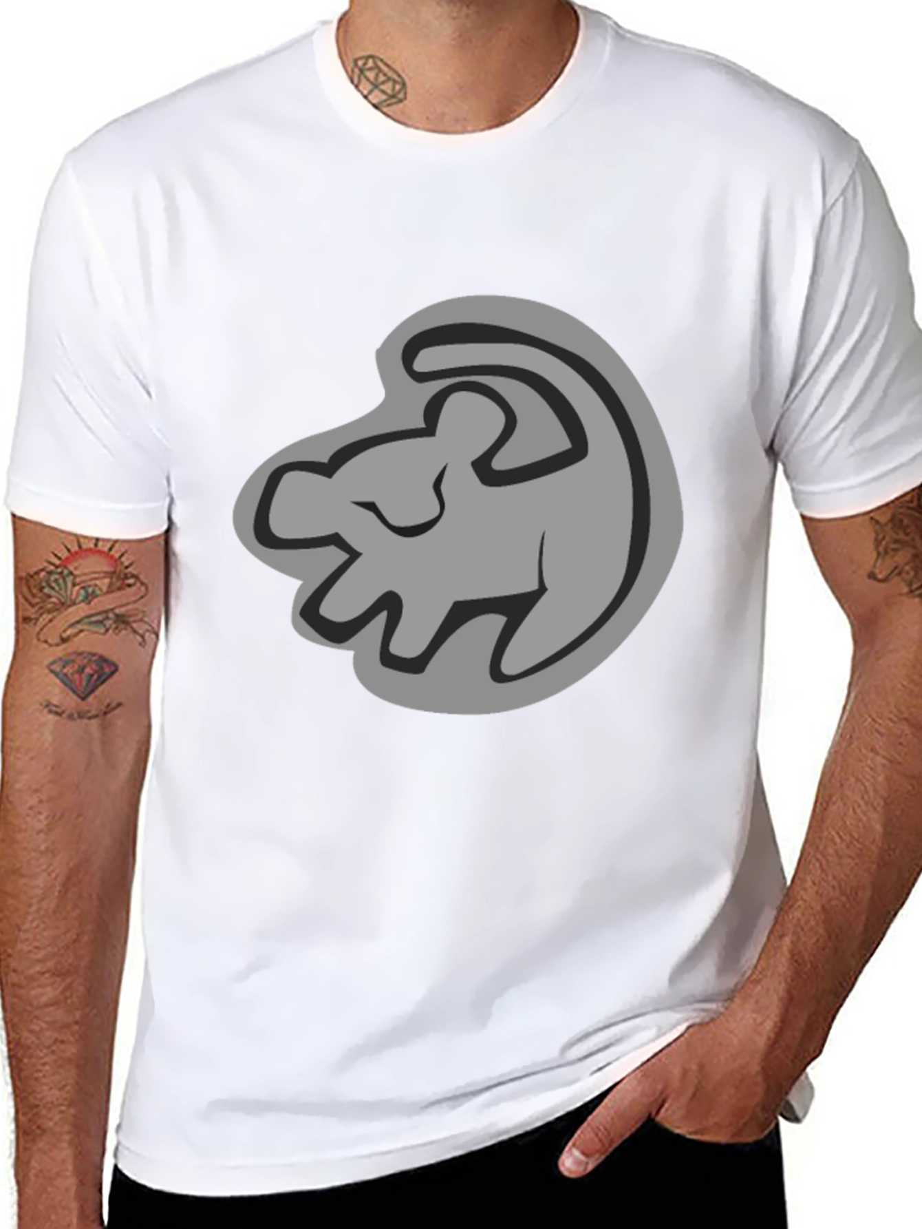 Lion King Simba Silhouette Black T-Shirt