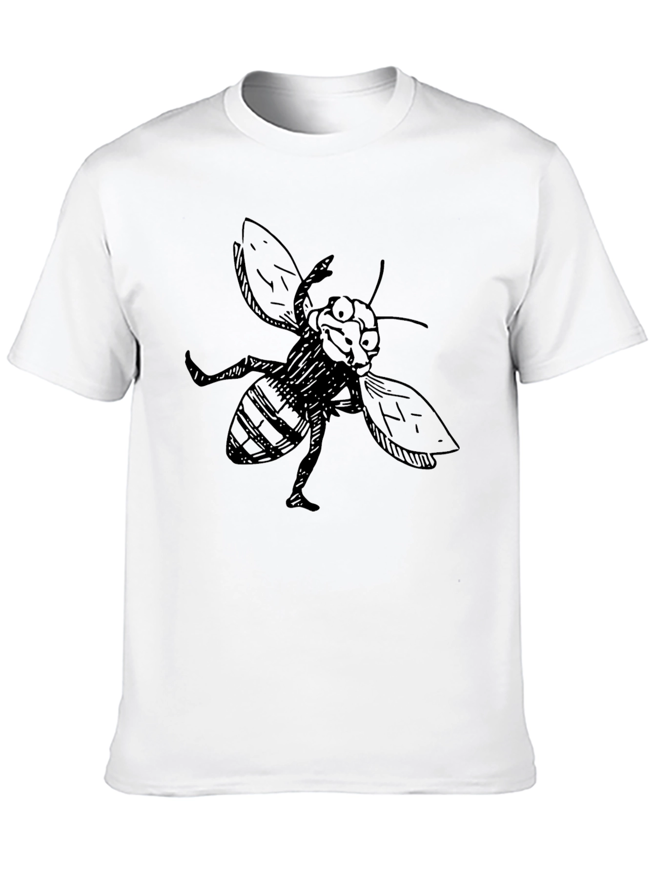 Funny Bee Graphic Black T-Shirt