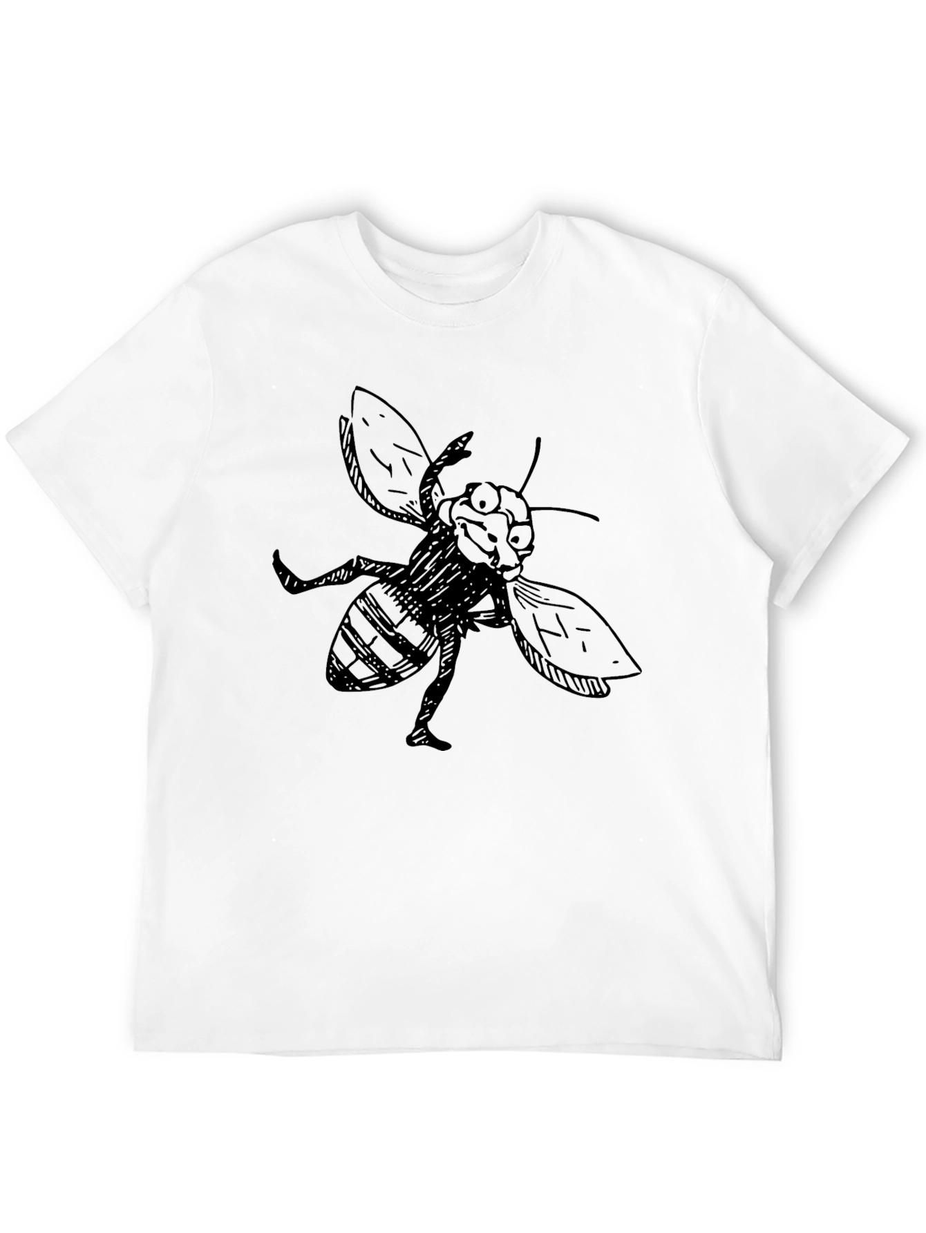 Funny Bee Graphic Black T-Shirt