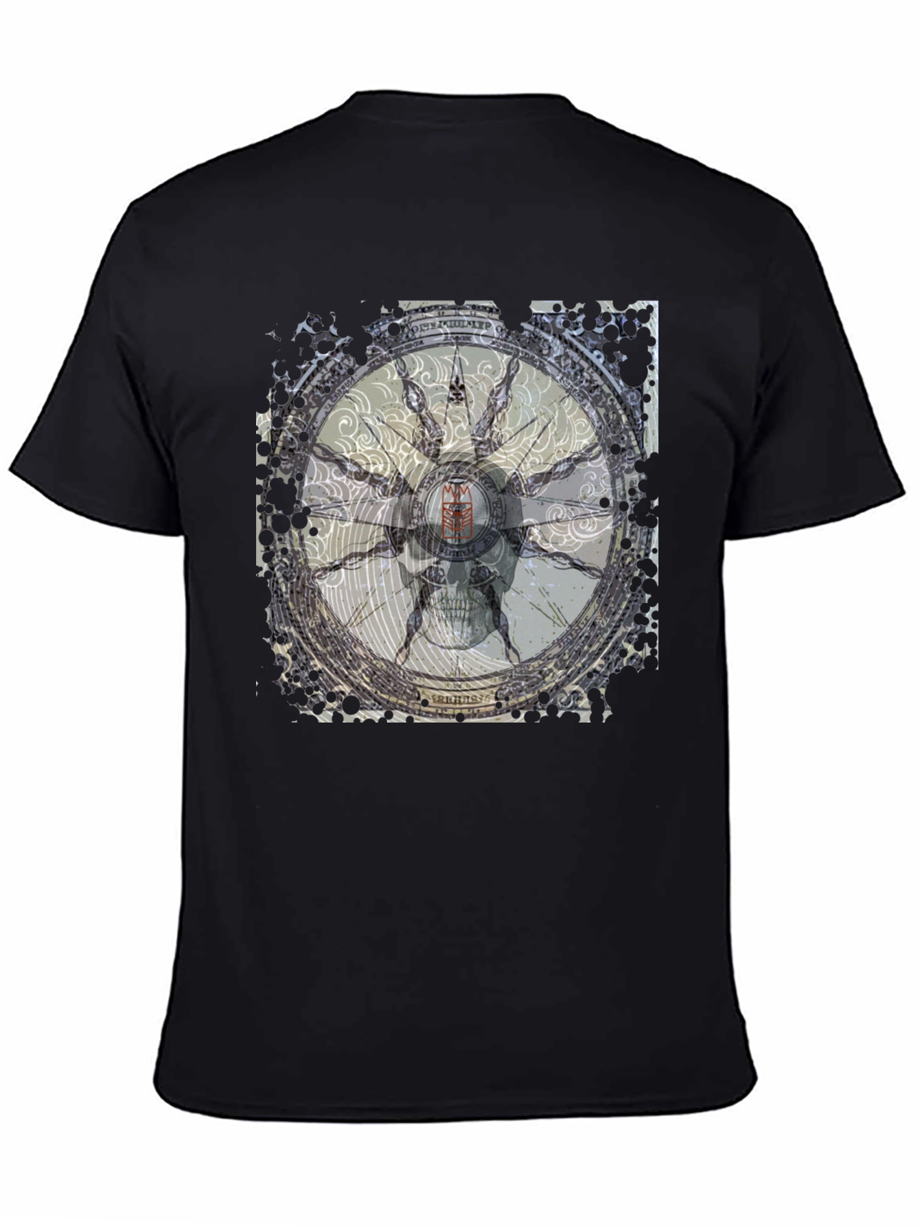 Skull Compass Black T-Shirt - Unique Graphic Tee
