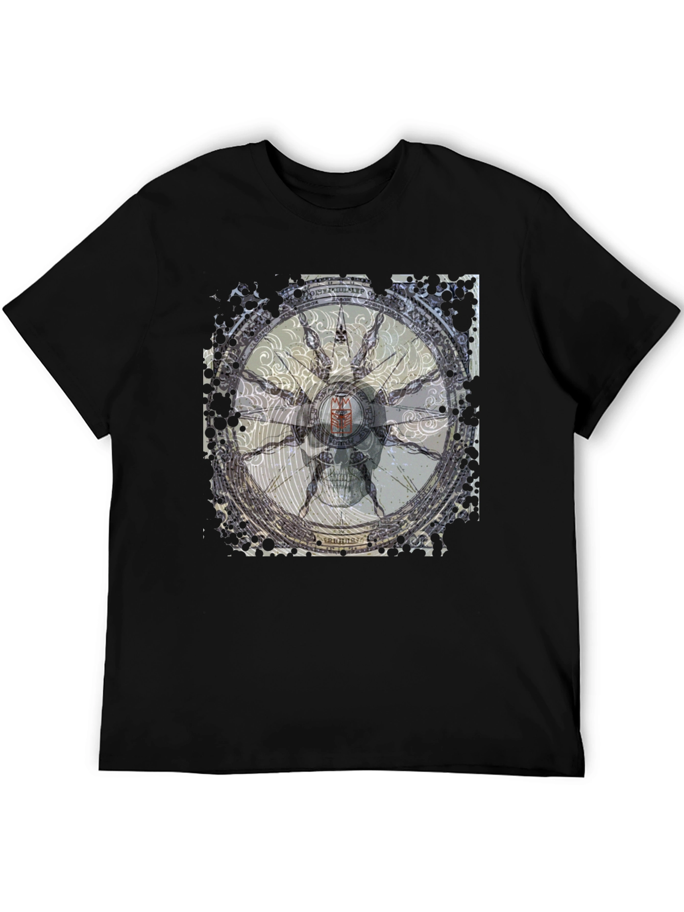 Skull Compass Black T-Shirt - Unique Graphic Tee