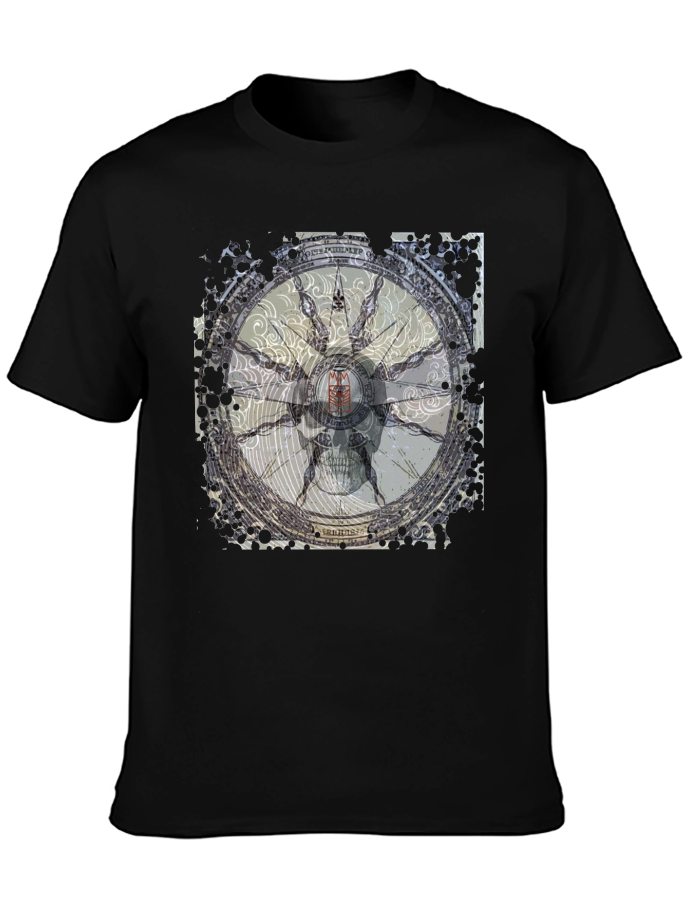Skull Compass Black T-Shirt - Unique Graphic Tee