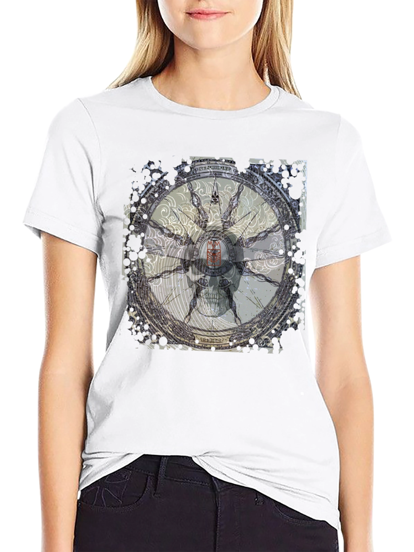 Skull Compass Black T-Shirt - Unique Graphic Tee