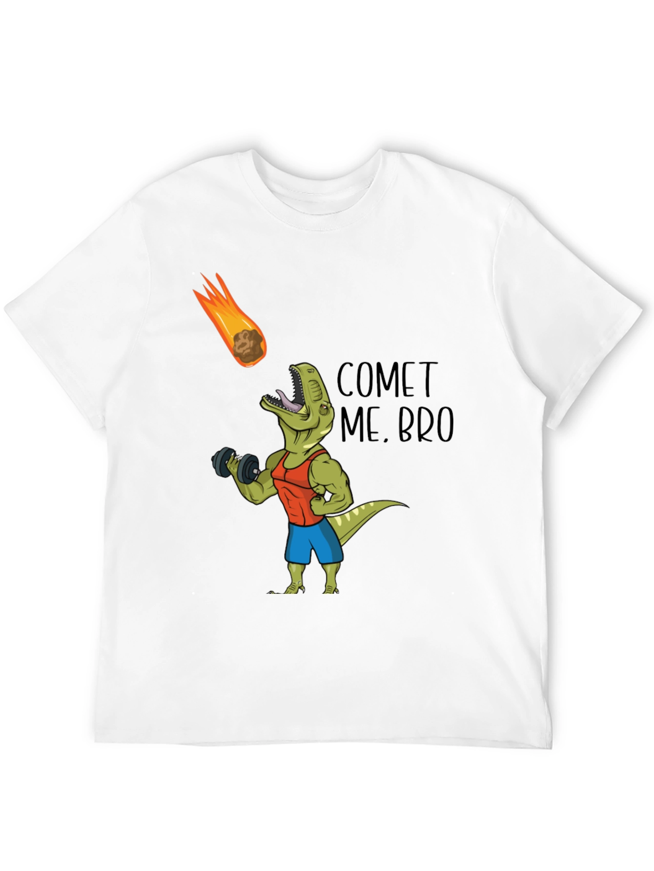Comet Me Bro T-Shirt: Dino Workout Black Tee