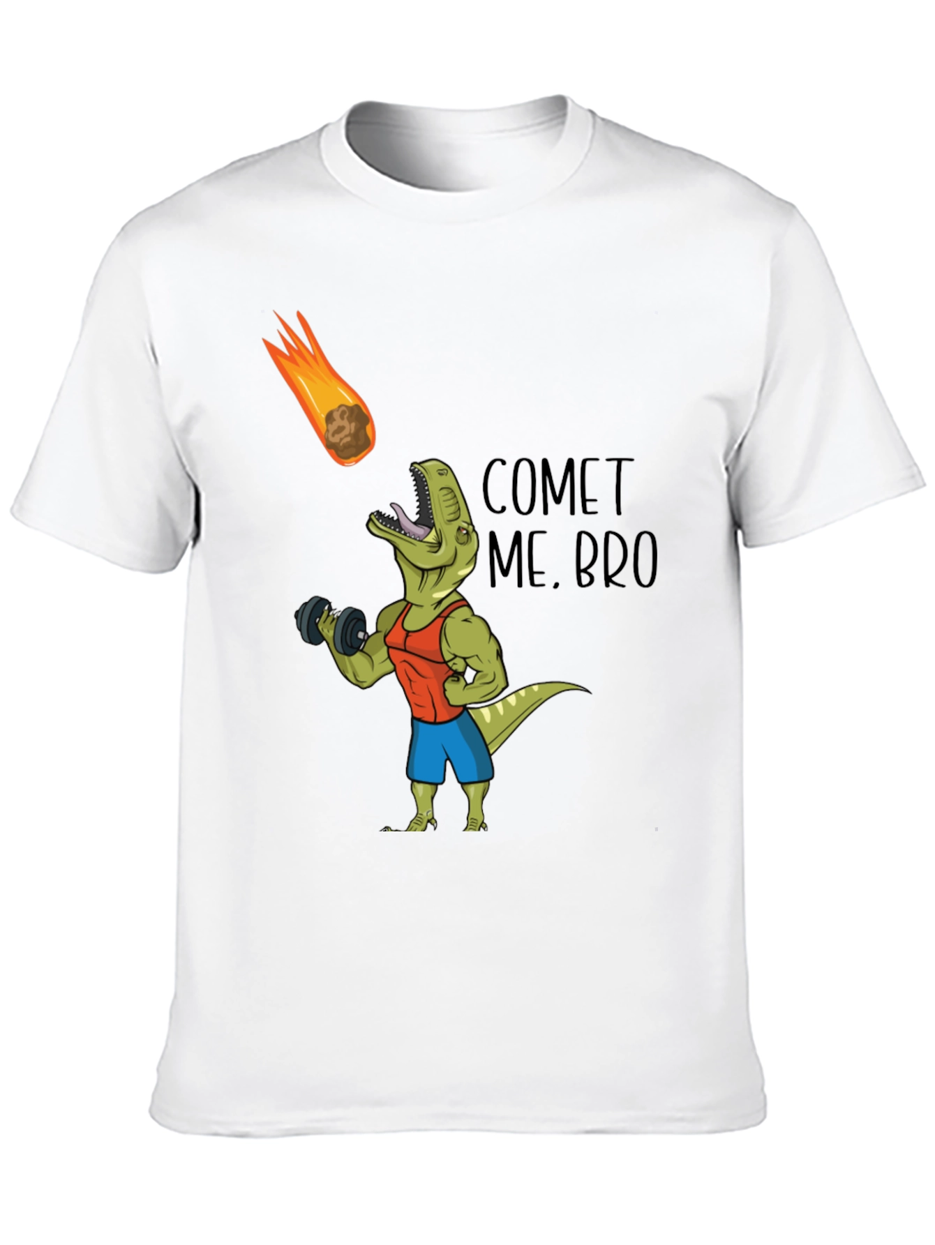 Comet Me Bro T-Shirt: Dino Workout Black Tee