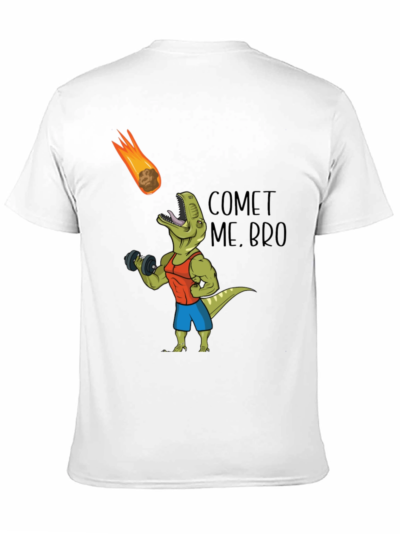 Comet Me Bro T-Shirt: Dino Workout Black Tee