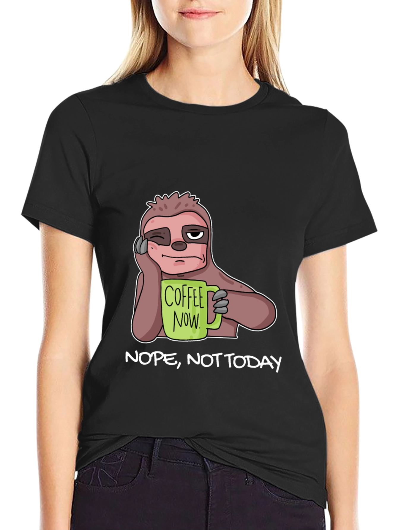 Coffee Now? Sloth Graphic T-Shirt
