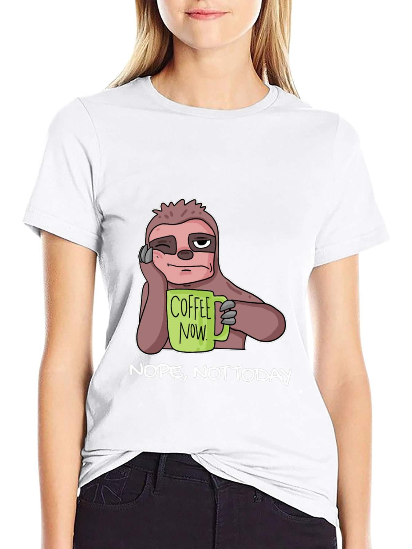 Coffee Now? Sloth Graphic T-Shirt